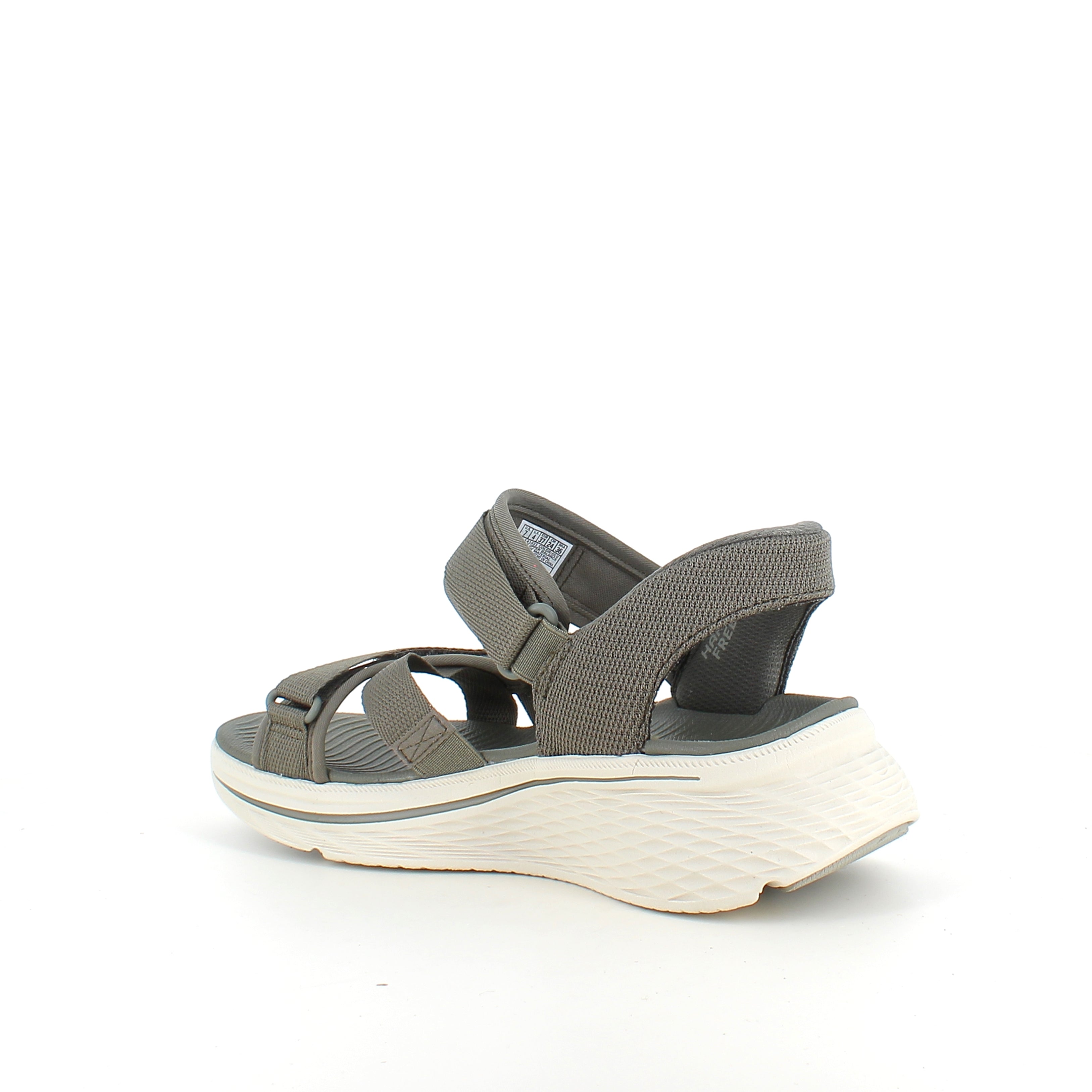 Skechers Max Cushioning sandal i olivengrøn – maksimal komfort & nem Slip-ins pasform
