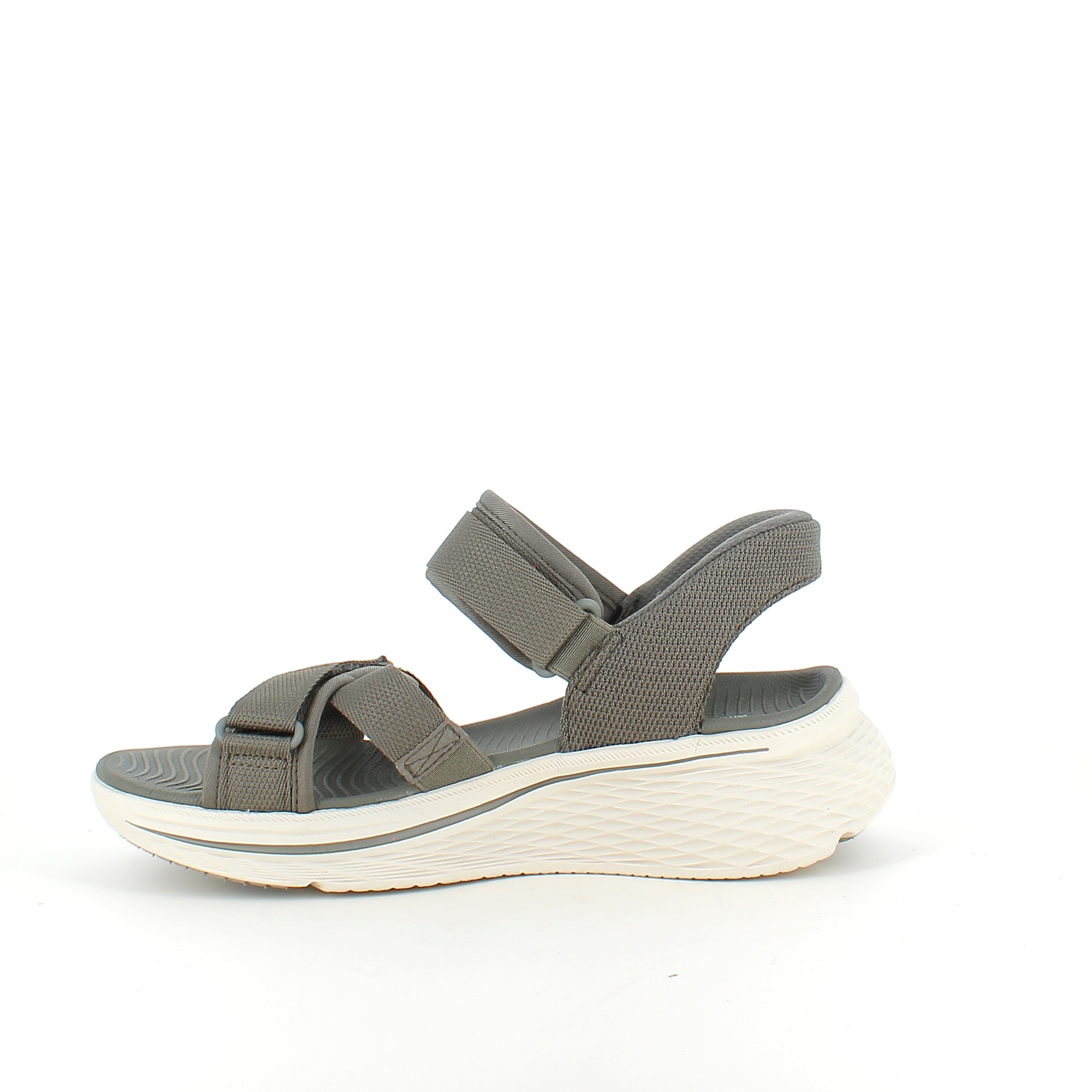 Skechers Max Cushioning sandal i olivengrøn – maksimal komfort & nem Slip-ins pasform