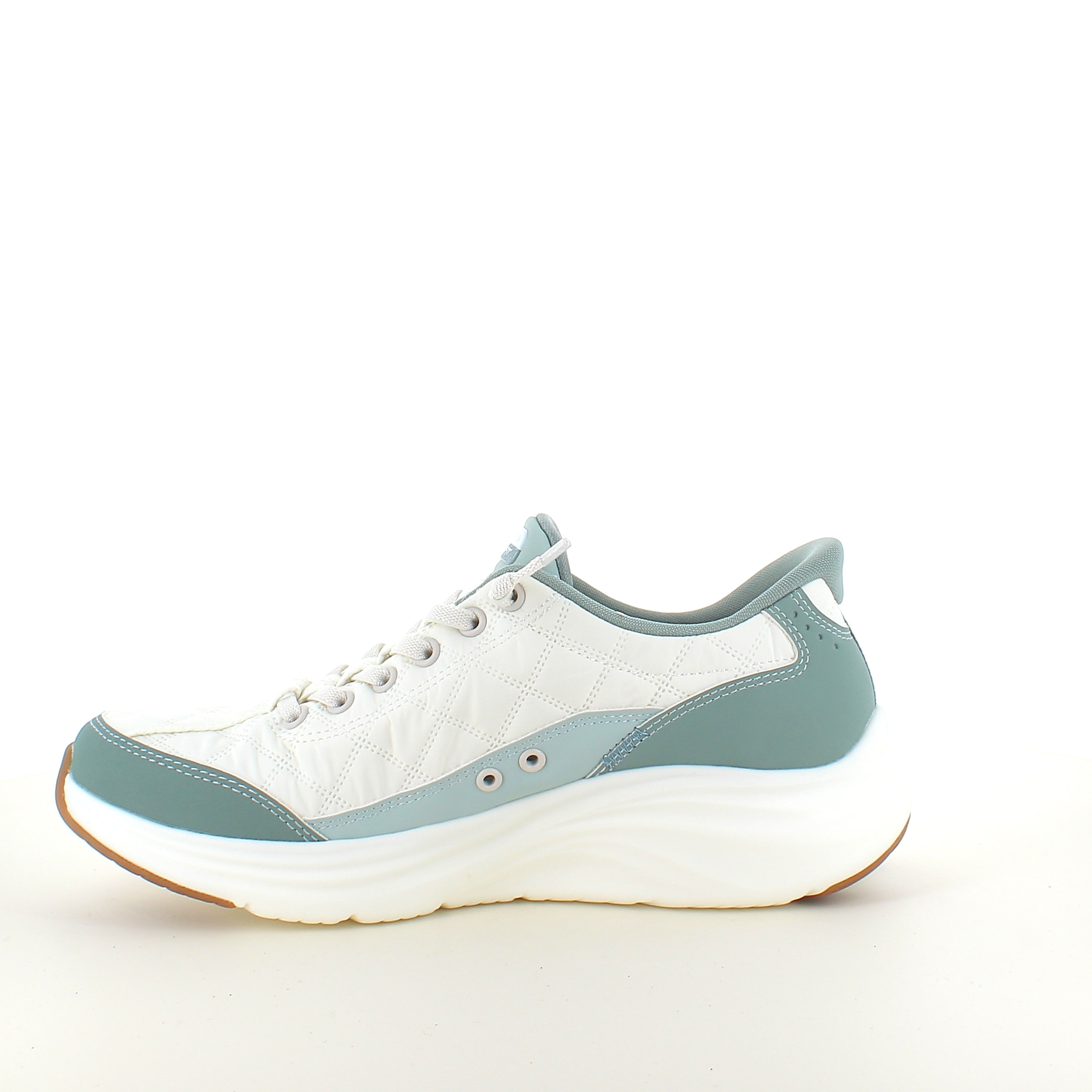 Skechers Slip-ins – Contour Foam Cozy Fit – hvid/grøn