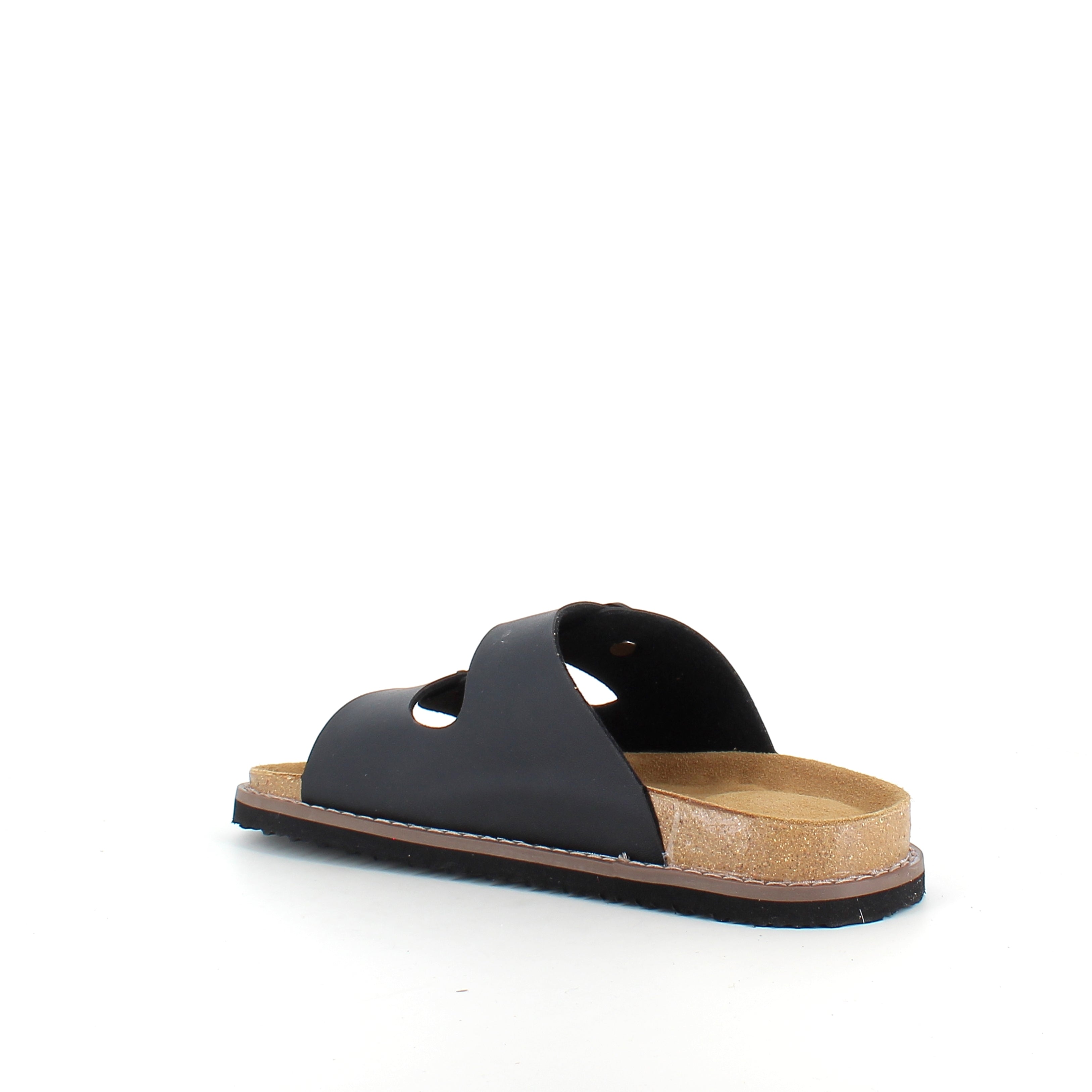 Slip on biosandal i sort – stabil komfort til hverdag