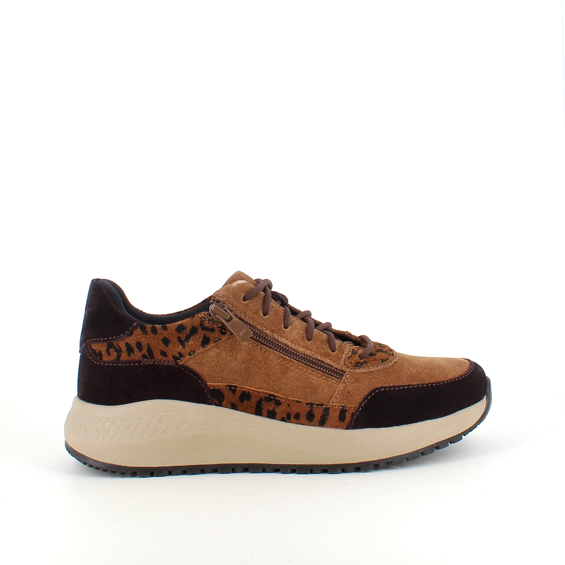 Green Comfort Zigga sneaker i leopard