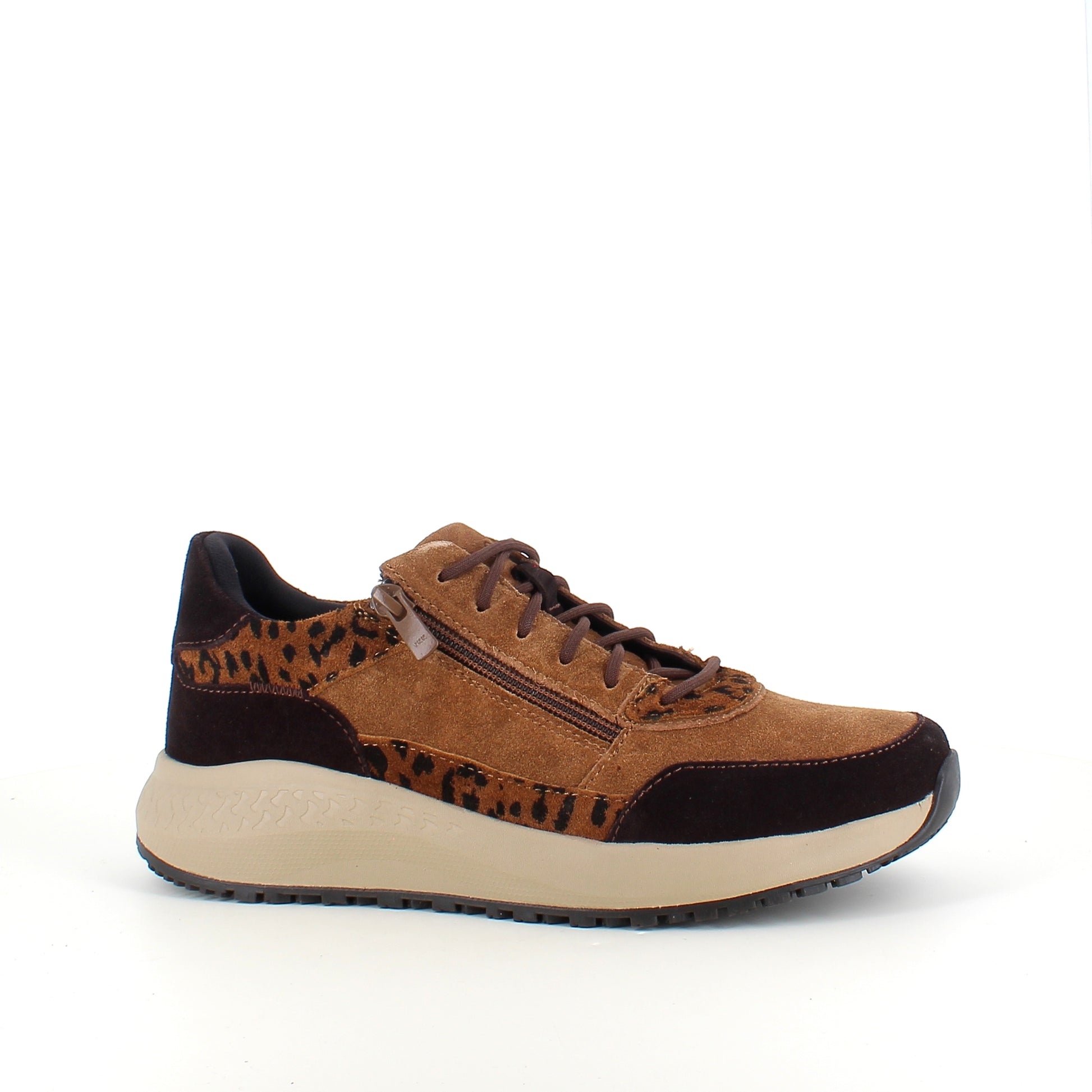 Green Comfort Zigga sneaker i leopard