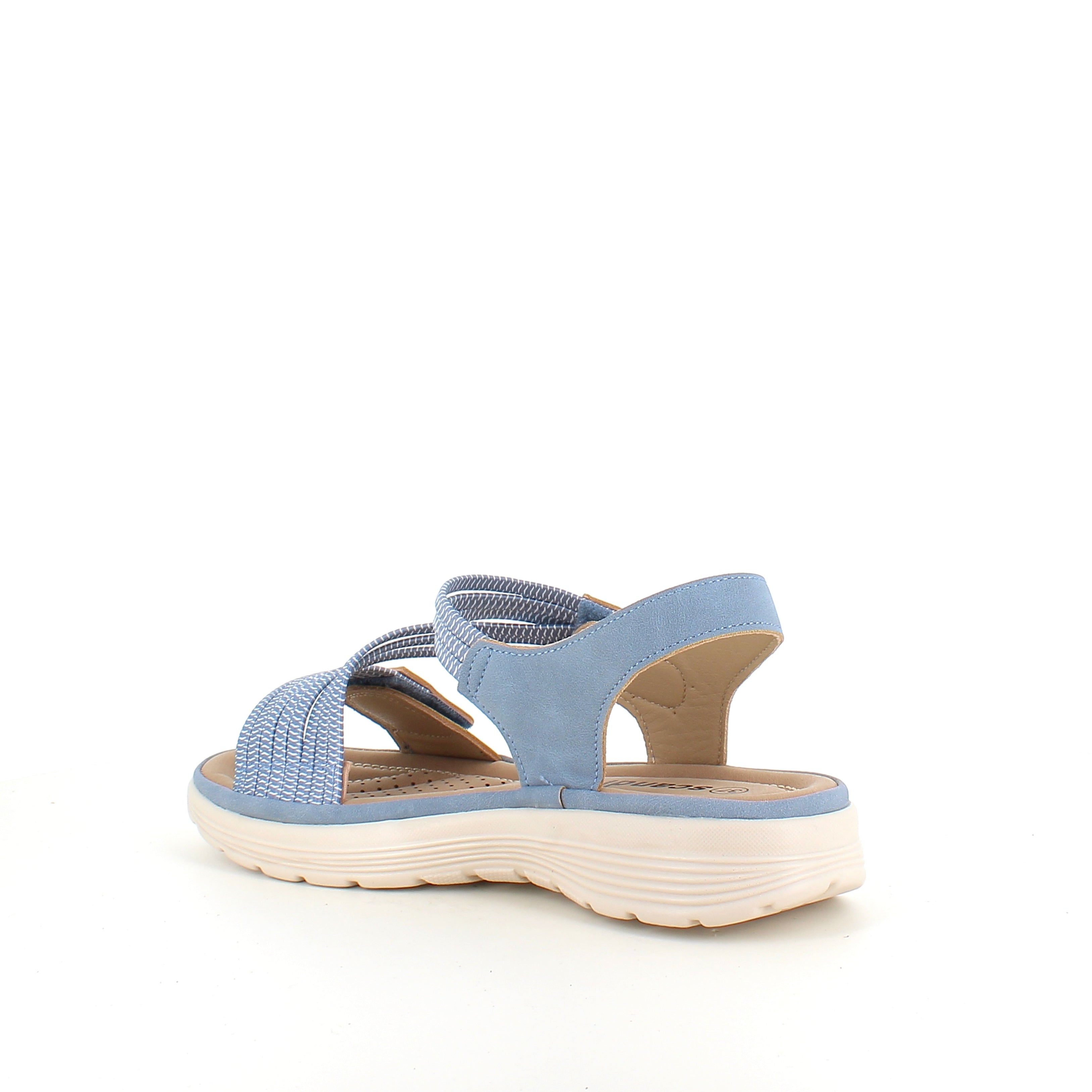 Blå komfort sandal med elastiske remme – let & støttende