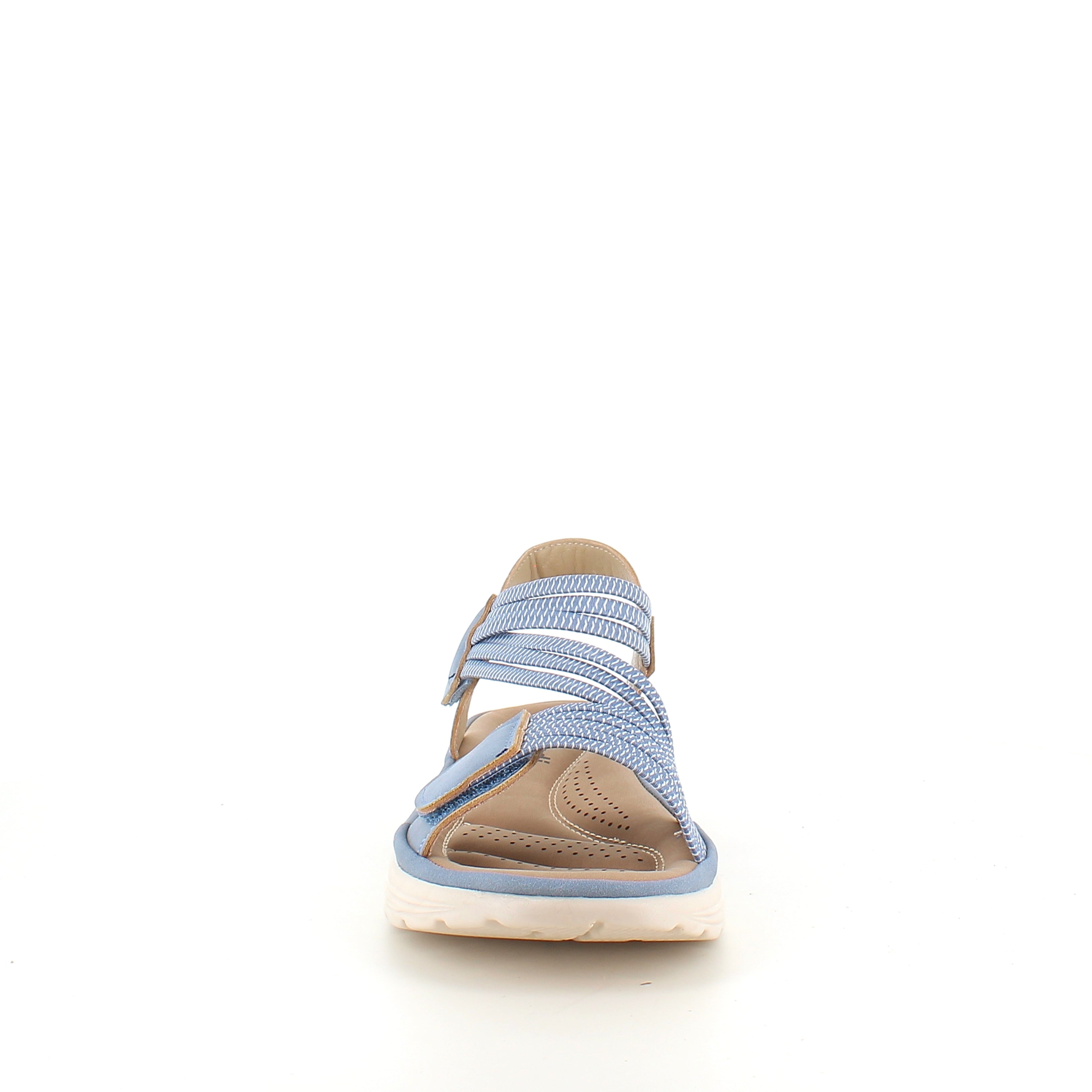 Blå komfort sandal med elastiske remme – let & støttende