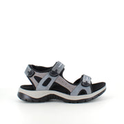 Robust sandal med justerbar pasform i gråblå