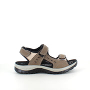 Robust sandal med justerbar pasform i brun