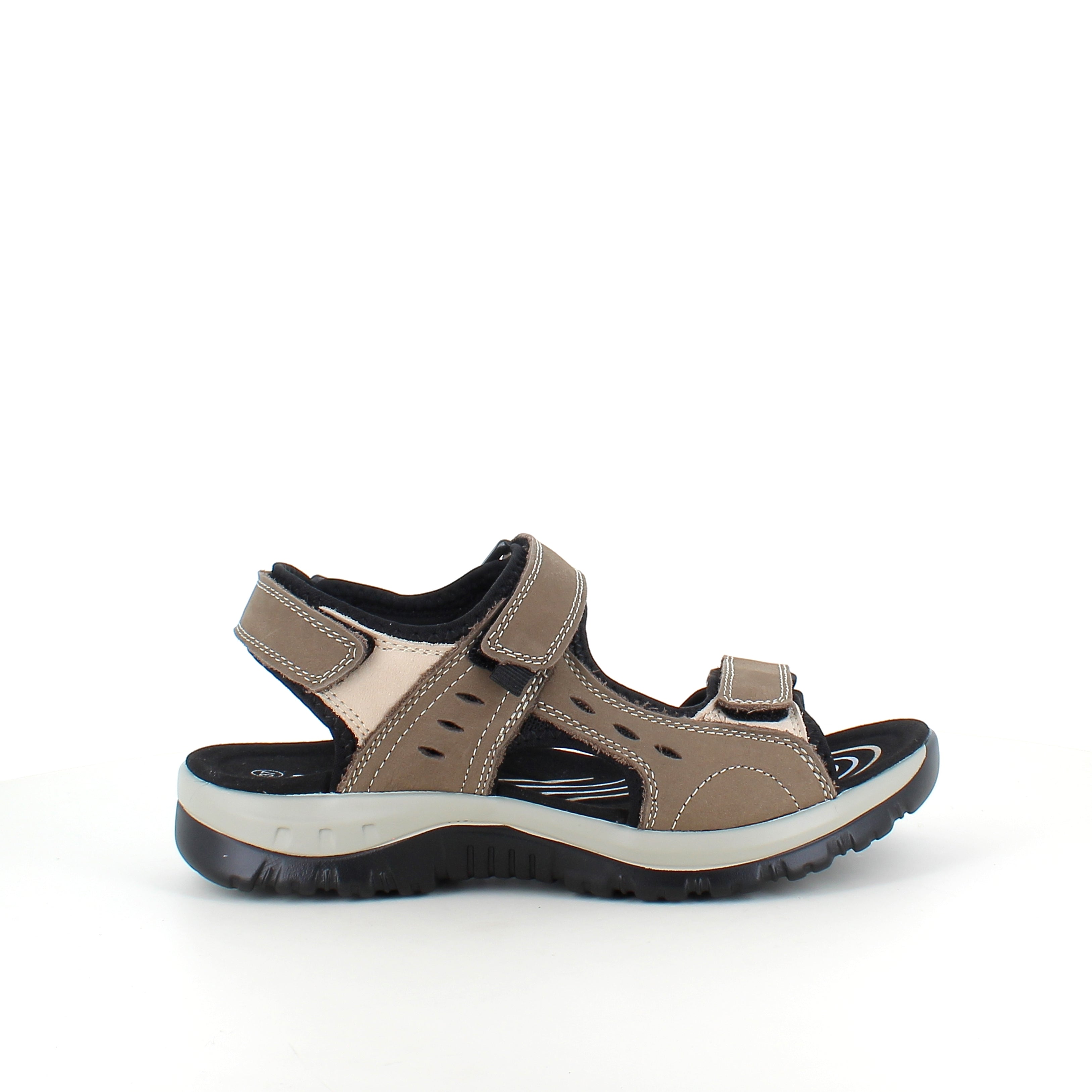 Robust sandal med justerbar pasform i brun