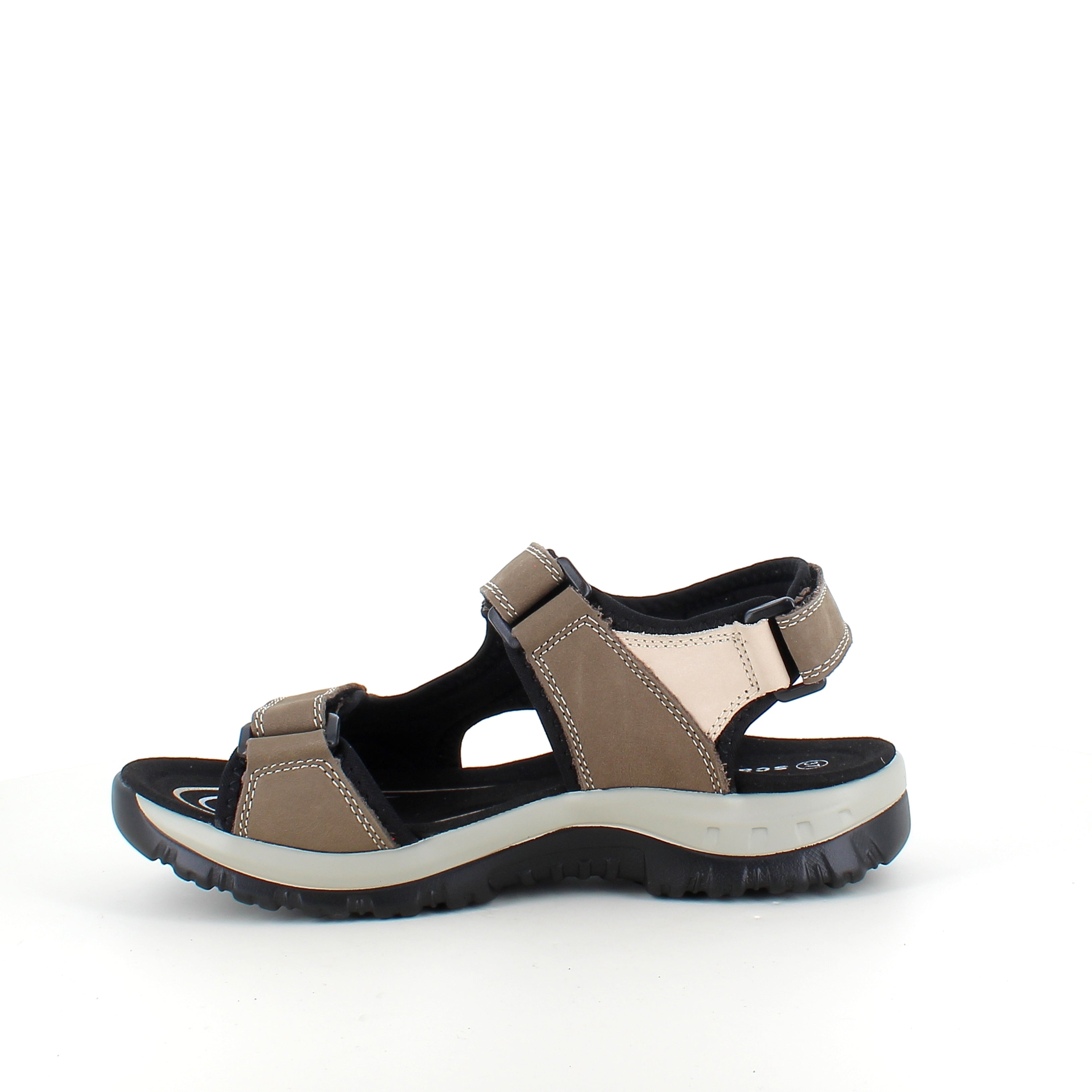 Robust sandal med justerbar pasform i brun