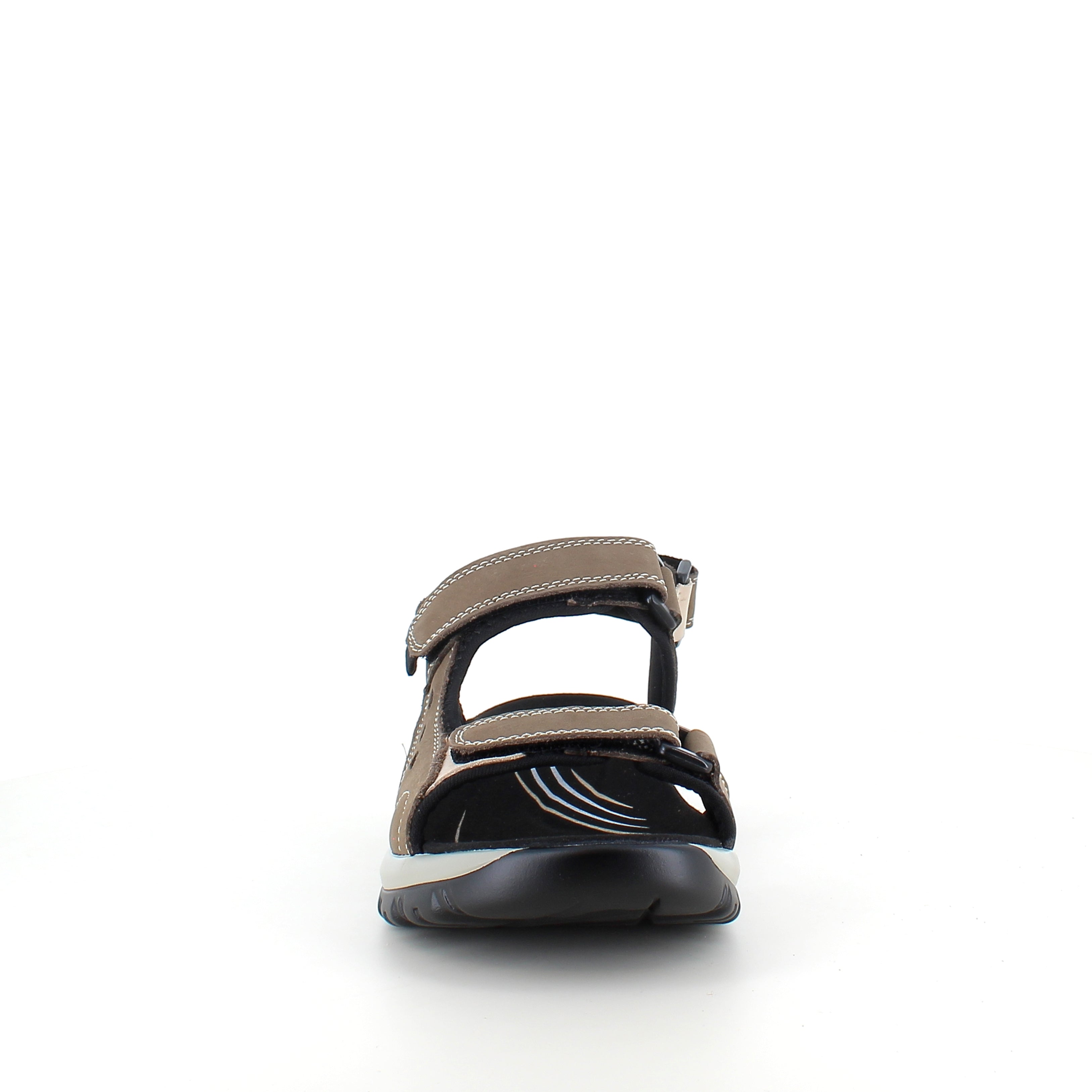 Robust sandal med justerbar pasform i brun