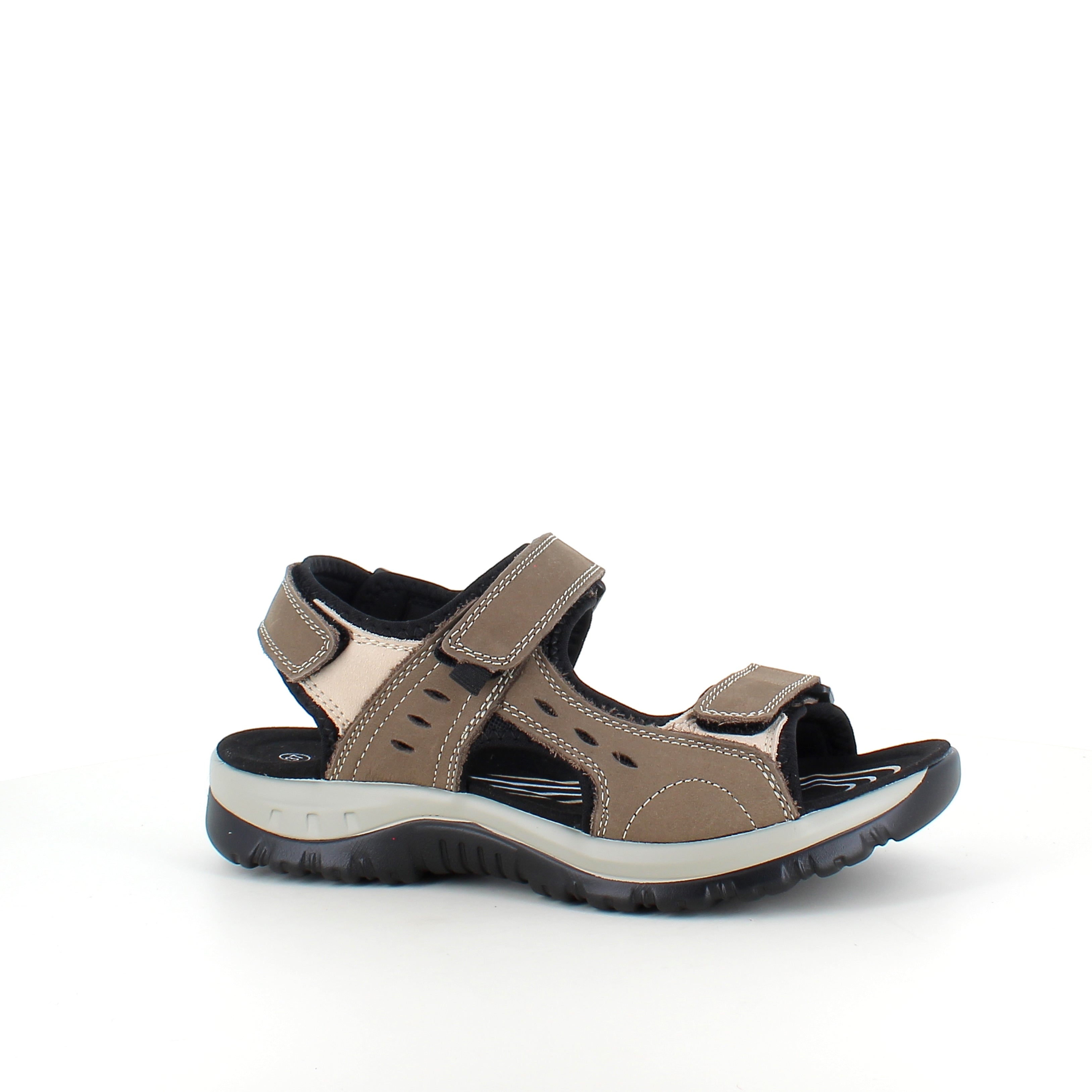 Robust sandal med justerbar pasform i brun