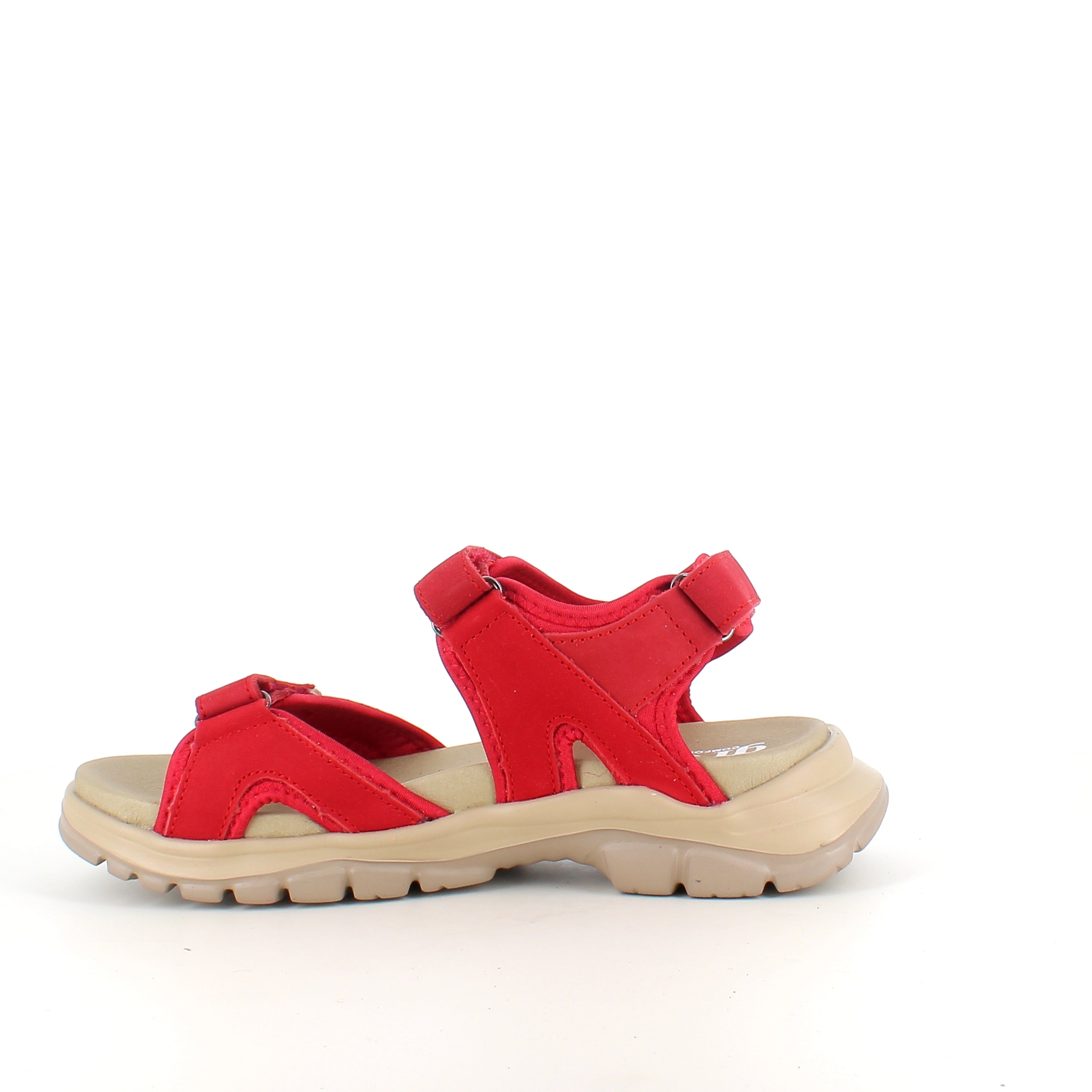 Green comfort sandaler i rød - stødabsorberende sandal med rummelig pasform