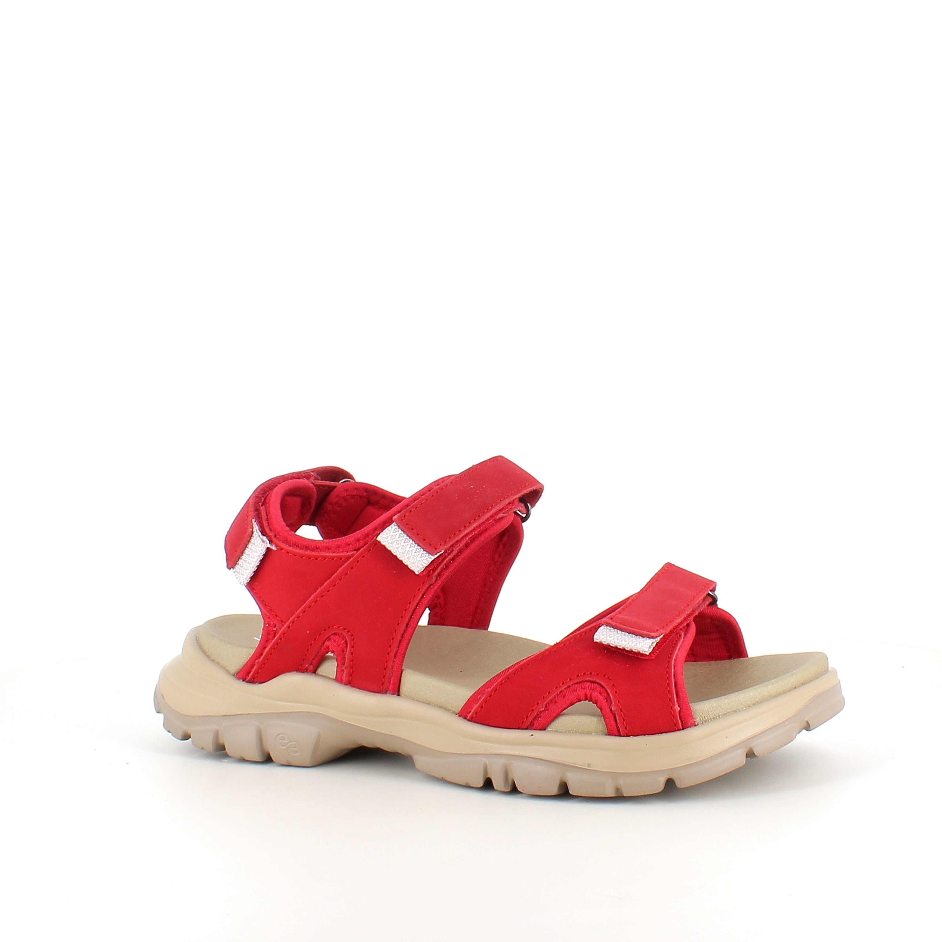 Green comfort sandaler i rød - stødabsorberende sandal med rummelig pasform