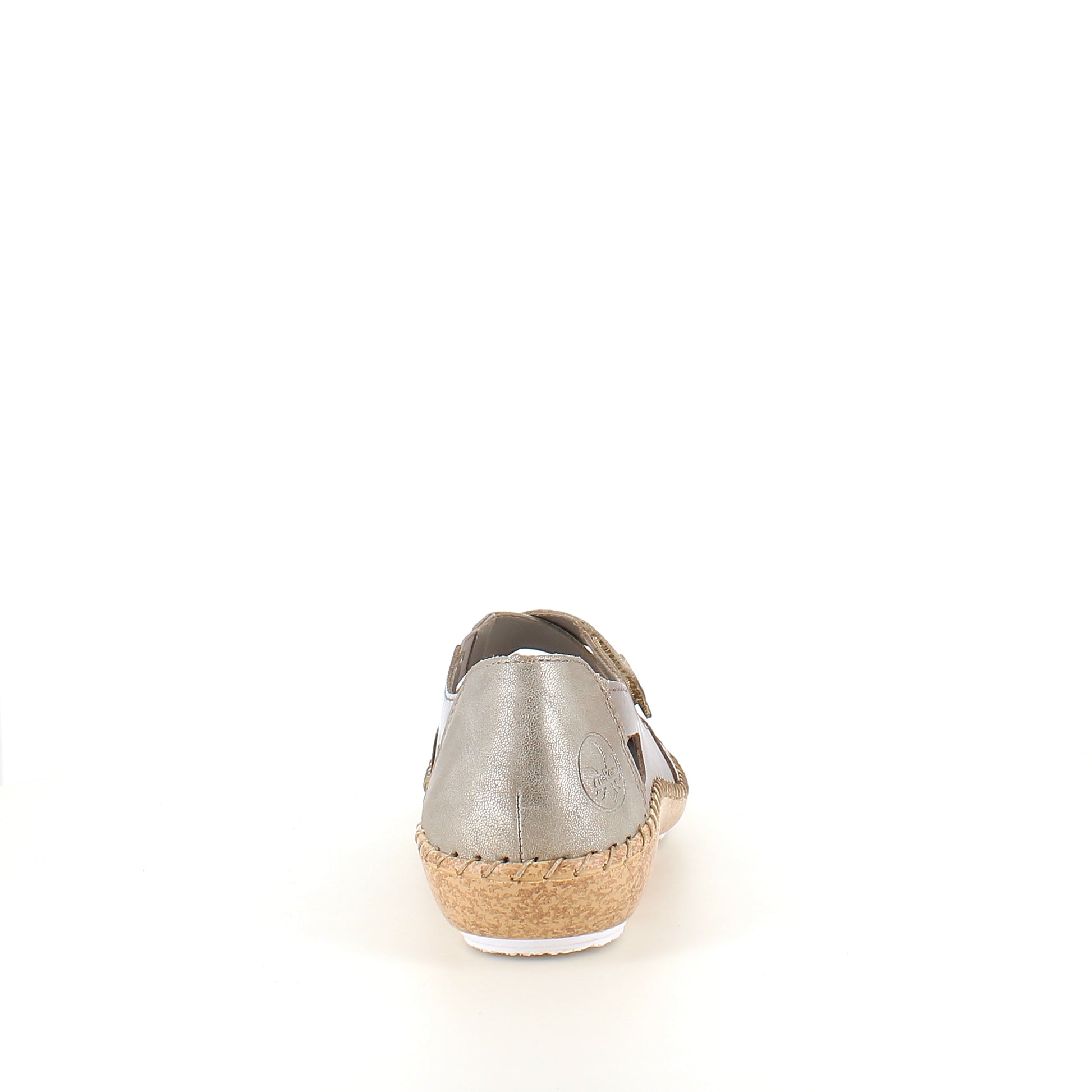 Rieker beige lukket sandal med velcro & blomstermønster