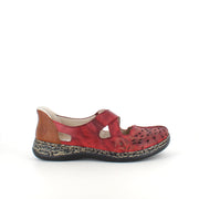 Rieker Ready 2 Go sko – rød dame sneaker der er nem at træde i