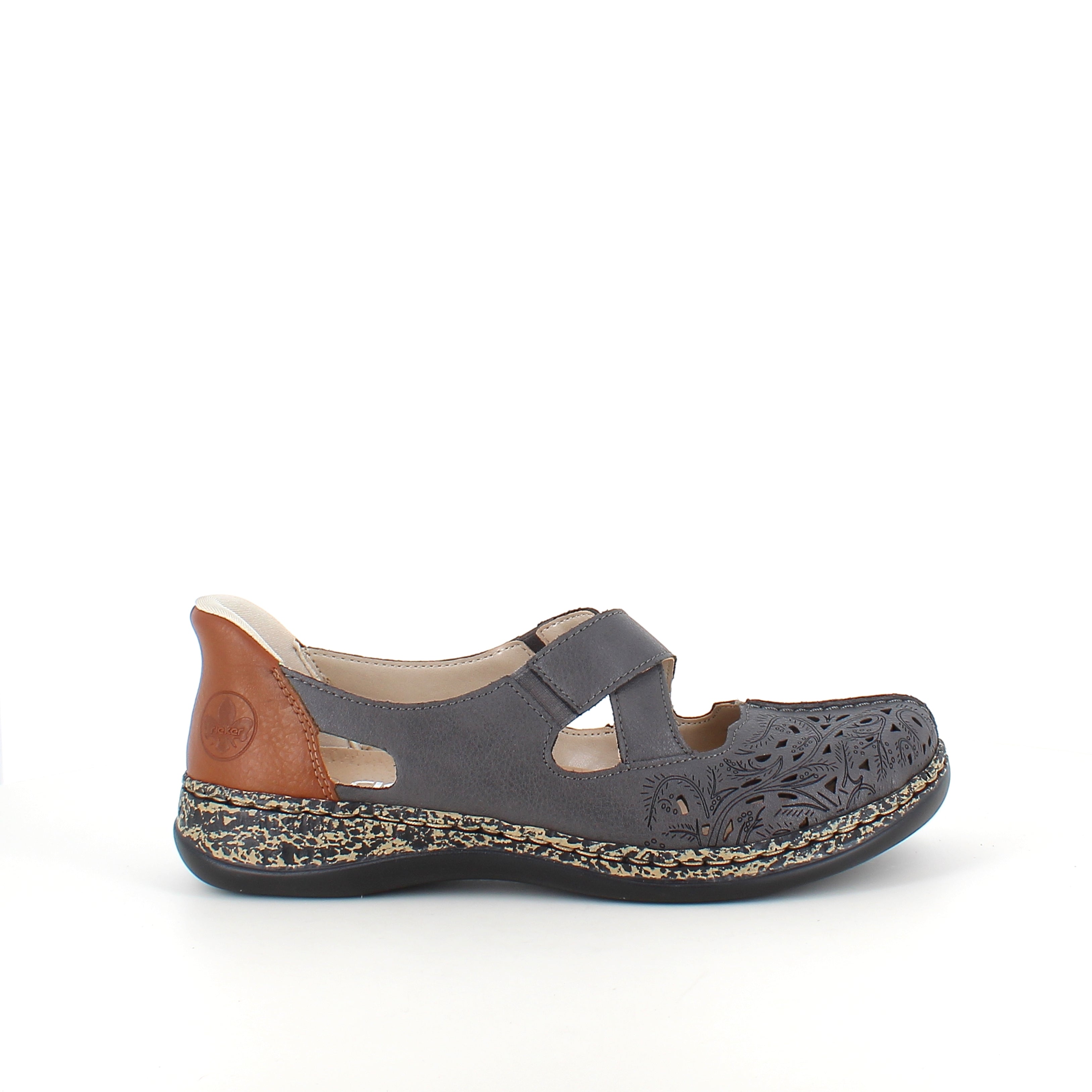 Rieker Ready 2 Go sko – grå dame sneaker der er nem at træde i