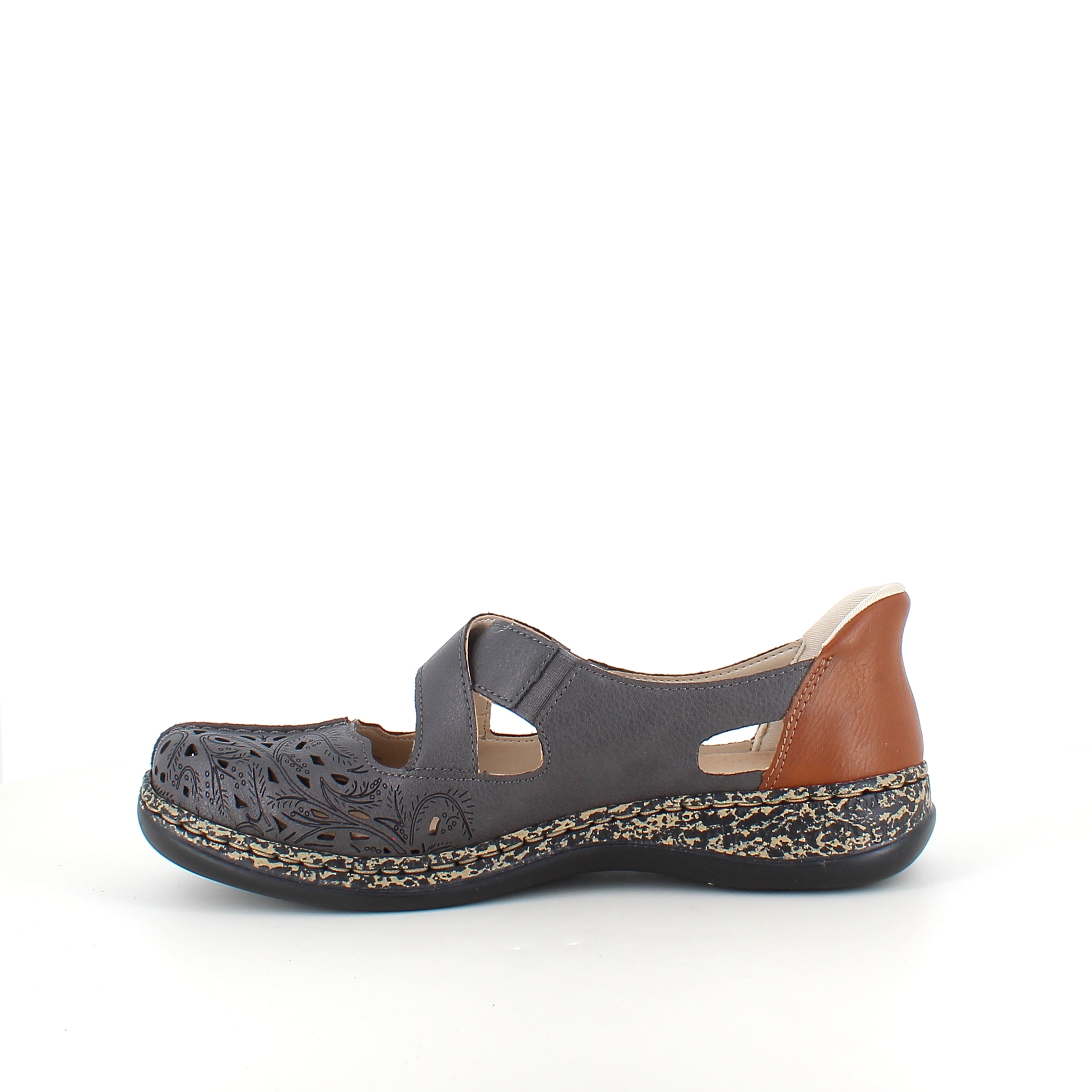 Rieker Ready 2 Go sko – grå dame sneaker der er nem at træde i