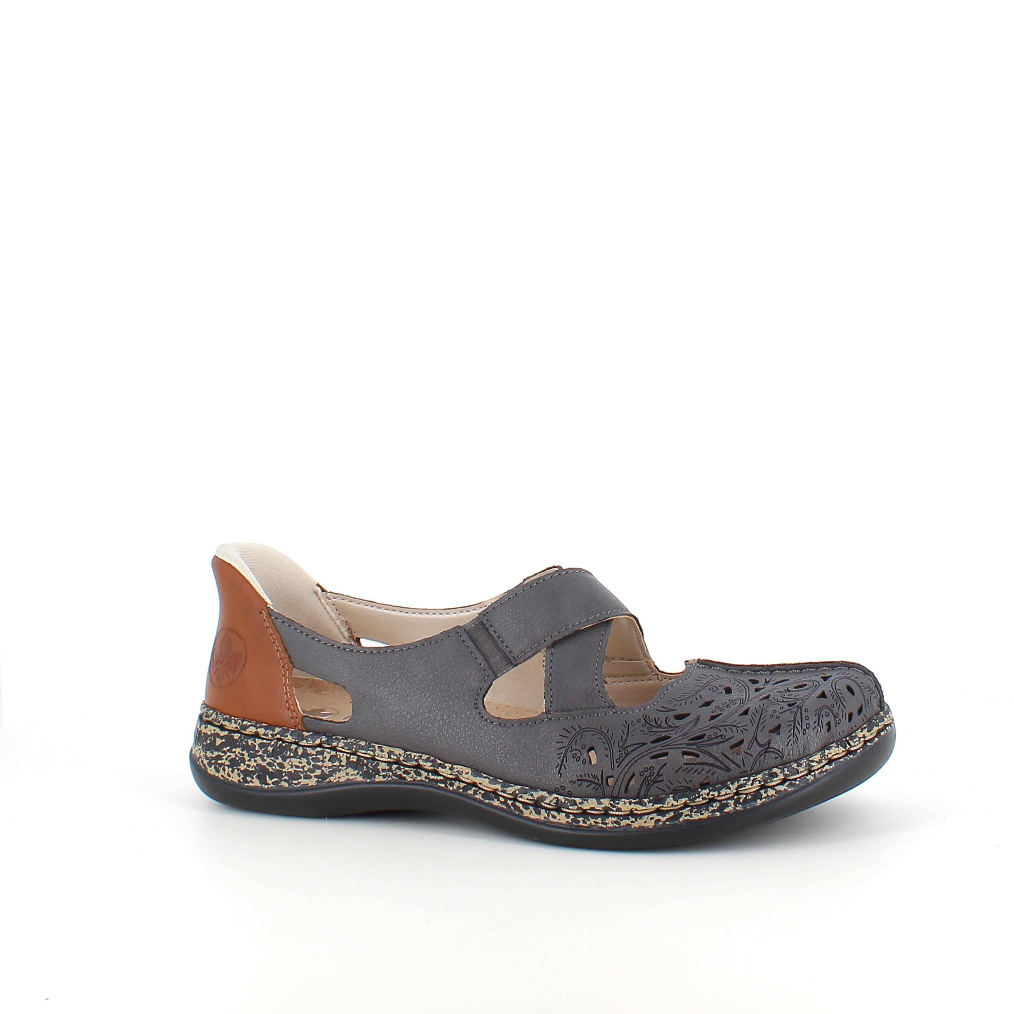 Rieker Ready 2 Go sko – grå dame sneaker der er nem at træde i