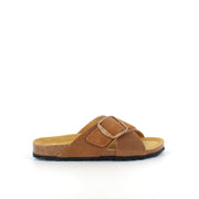 Brun slip on sandal med dobbelt rem – komfort sandal med støtte | Sygeplejebutikken
