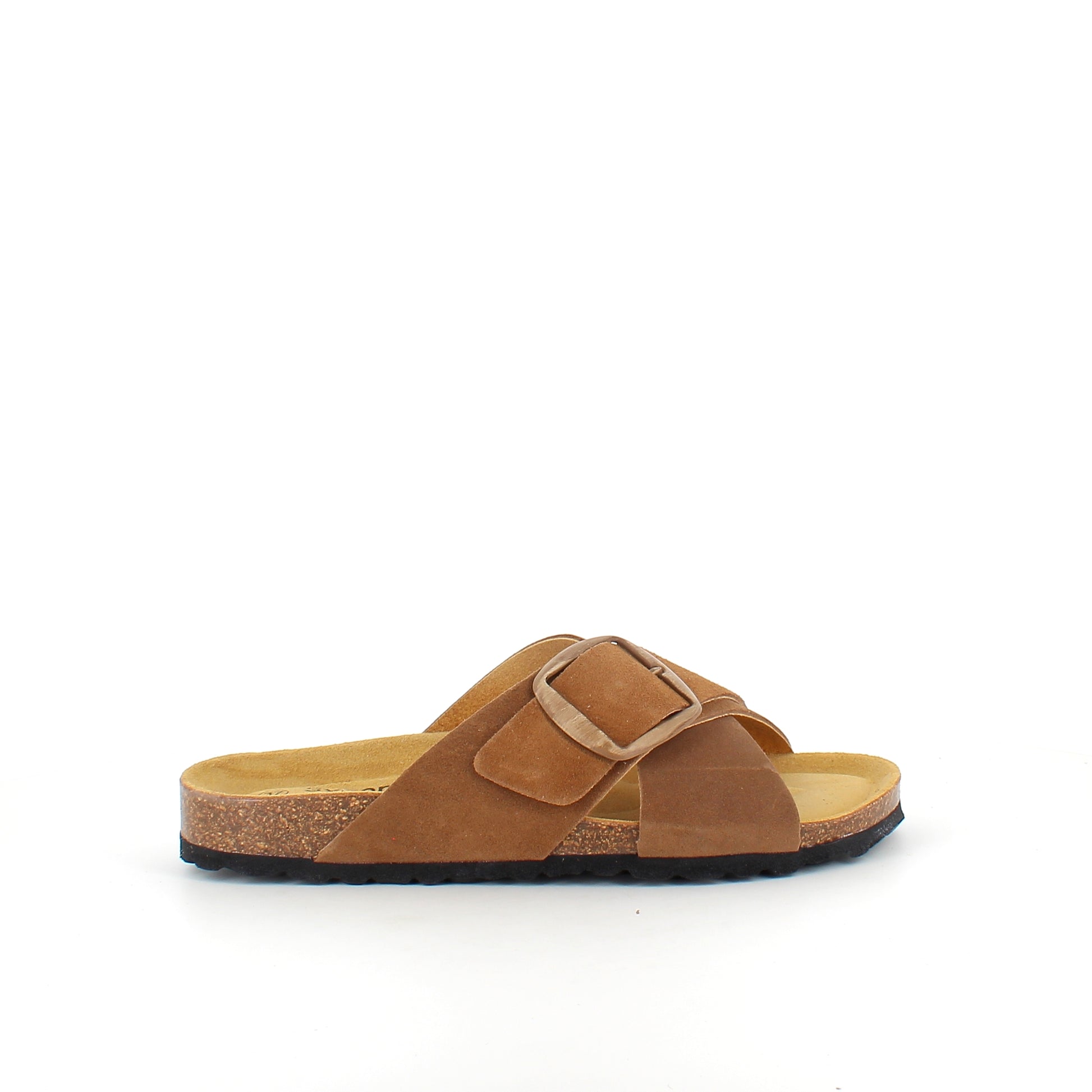 Brun slip on sandal med dobbelt rem – komfort sandal med støtte | Sygeplejebutikken