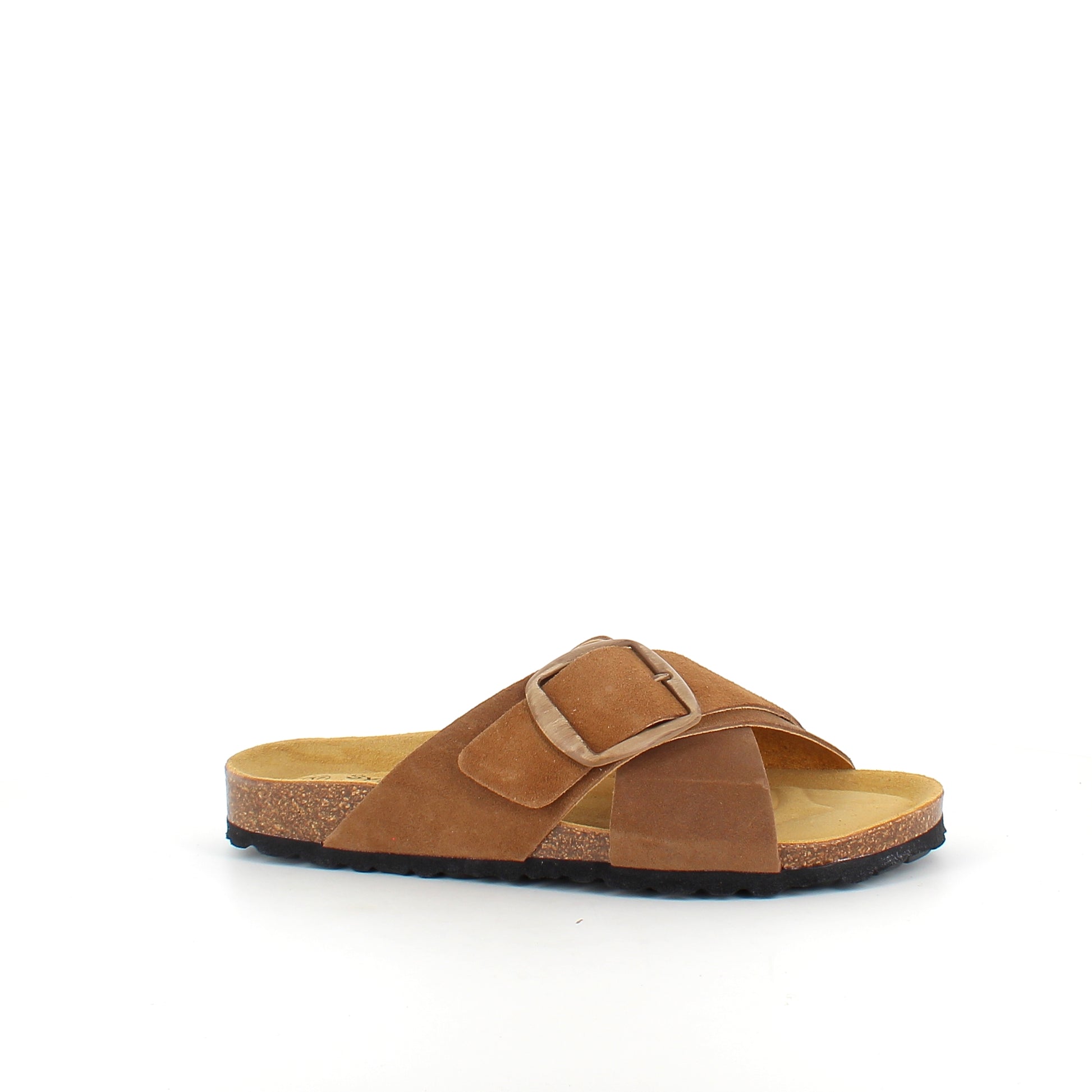 Brun slip on sandal med dobbelt rem – komfort sandal med støtte | Sygeplejebutikken