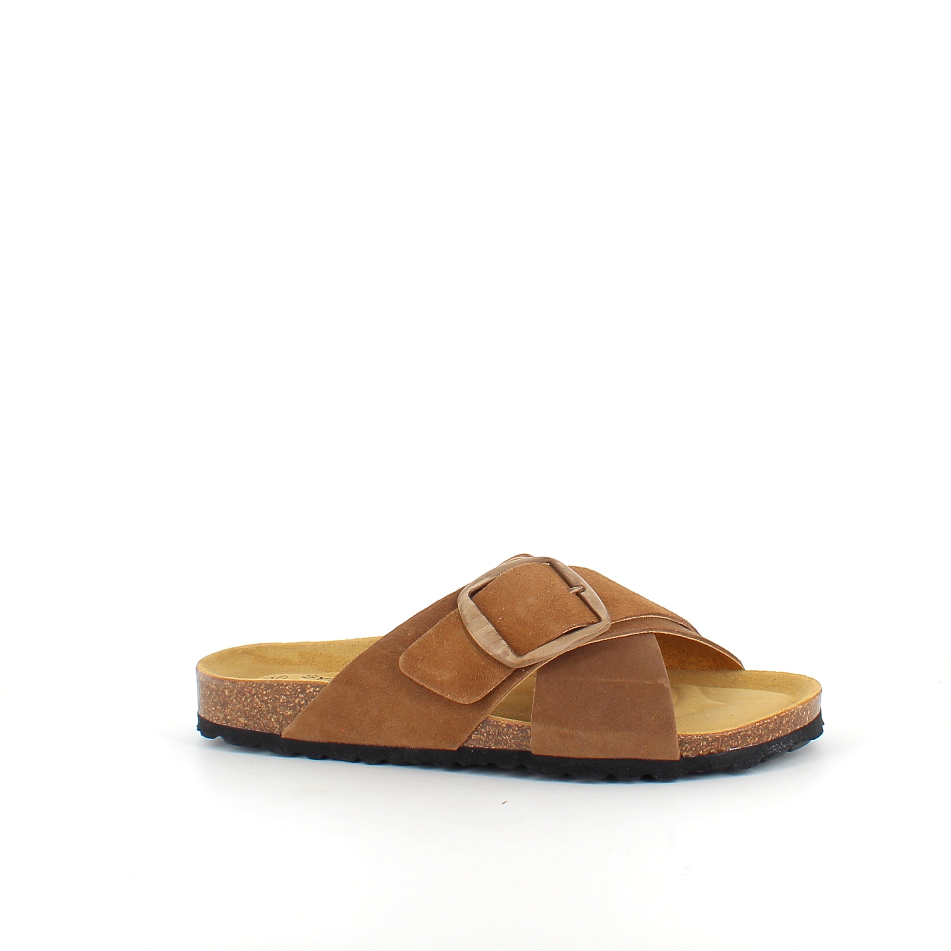 Brun slip on sandal med dobbelt rem – komfort sandal med støtte | Sygeplejebutikken