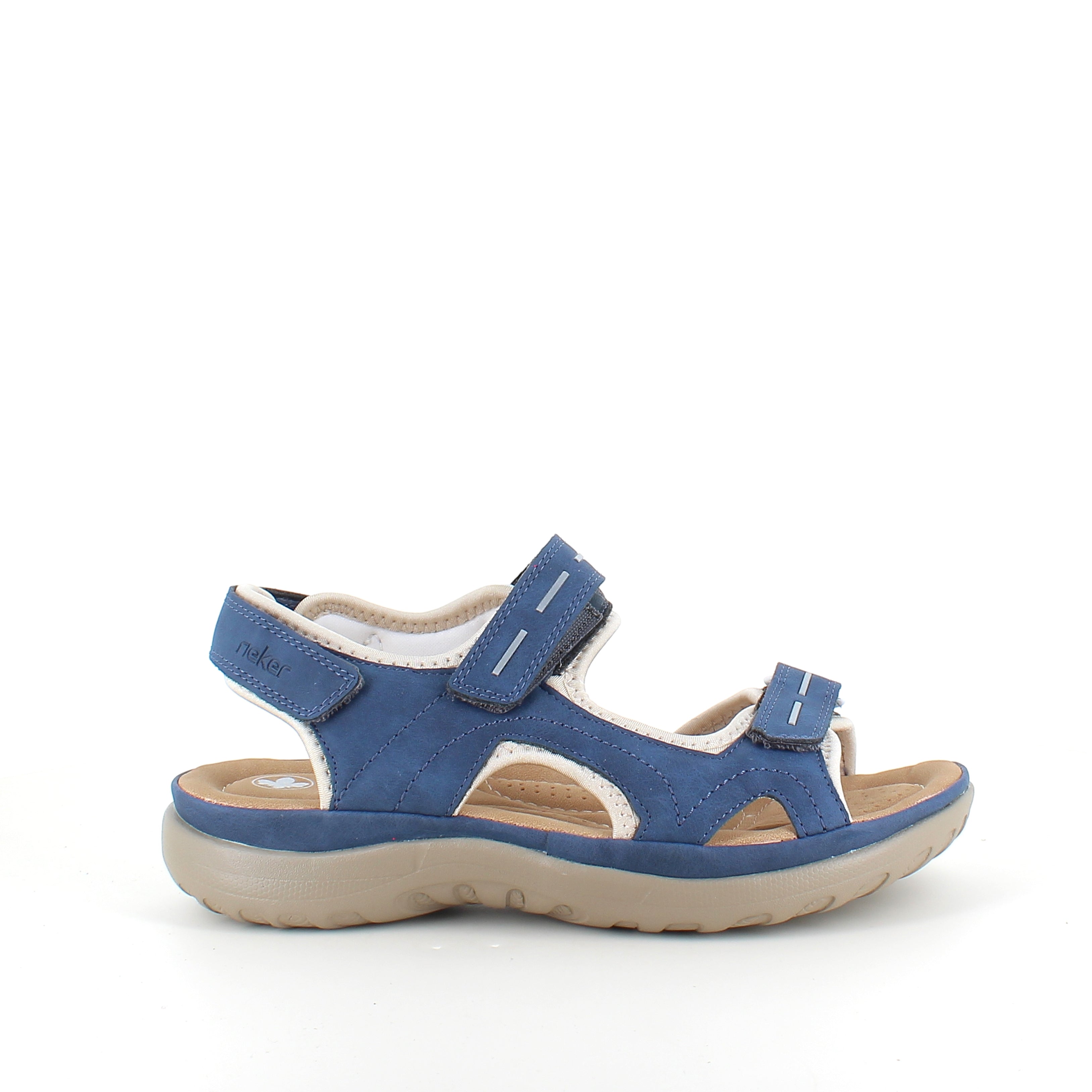 Blå Rieker dame sandal – justerbar komfort med blød sål & svangstøtte