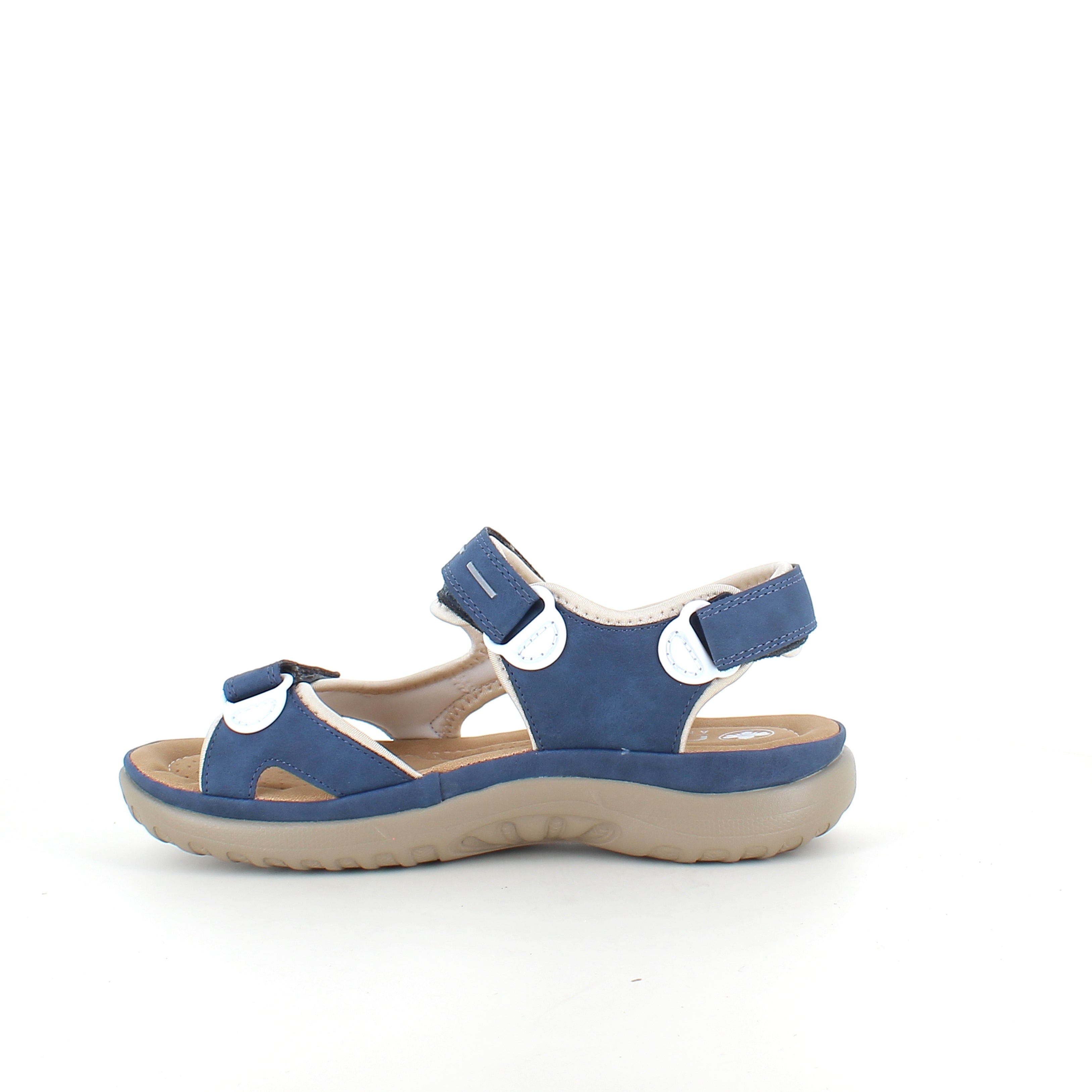 Blå Rieker dame sandal – justerbar komfort med blød sål & svangstøtte