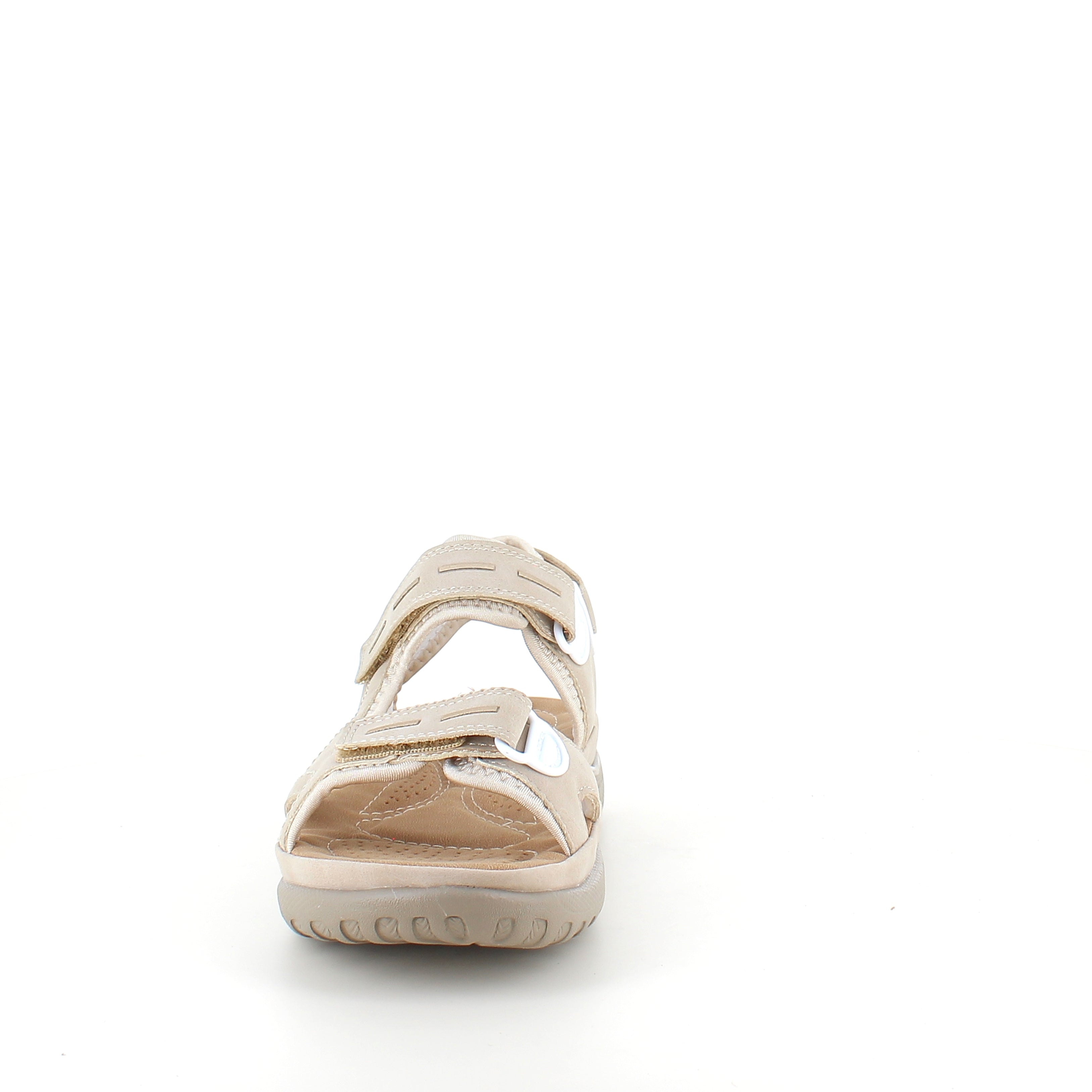 Beige Rieker dame sandal – justerbar komfort med blød sål & svangstøtte