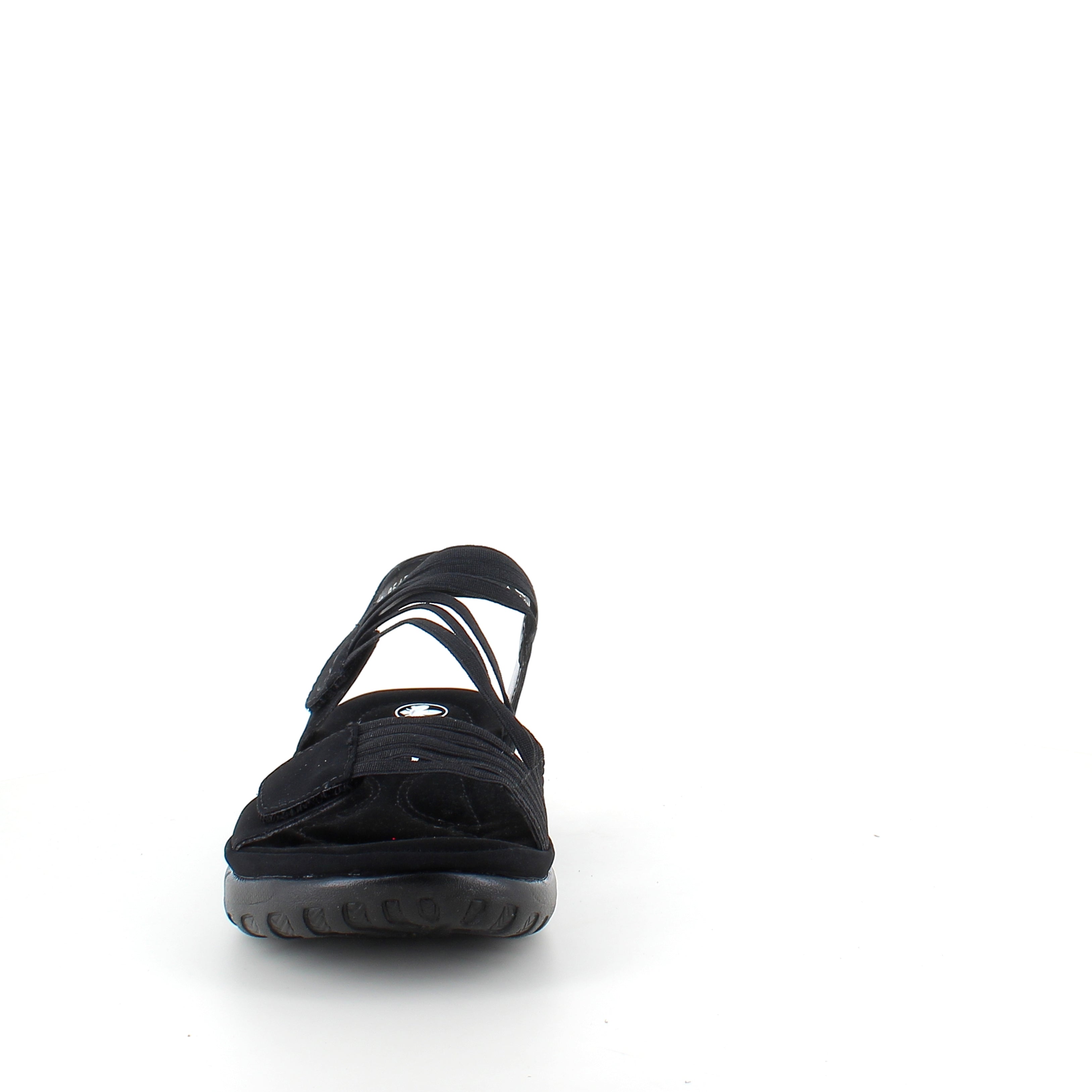 Rieker sandal i sort til dame – let komfort med blød indersål & fleksible remme