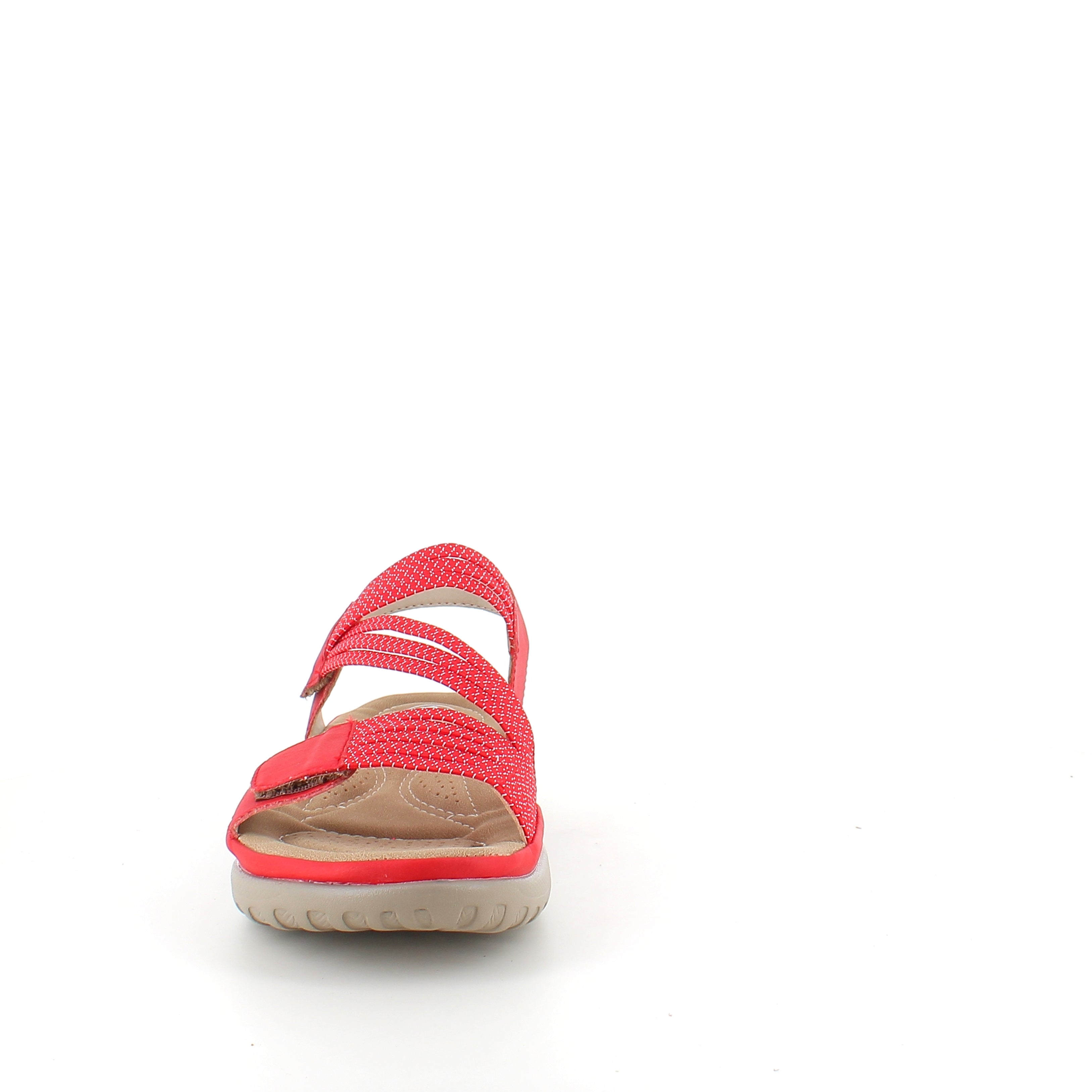 Rieker sandal i rød til dame – let komfort med blød indersål & fleksible remme