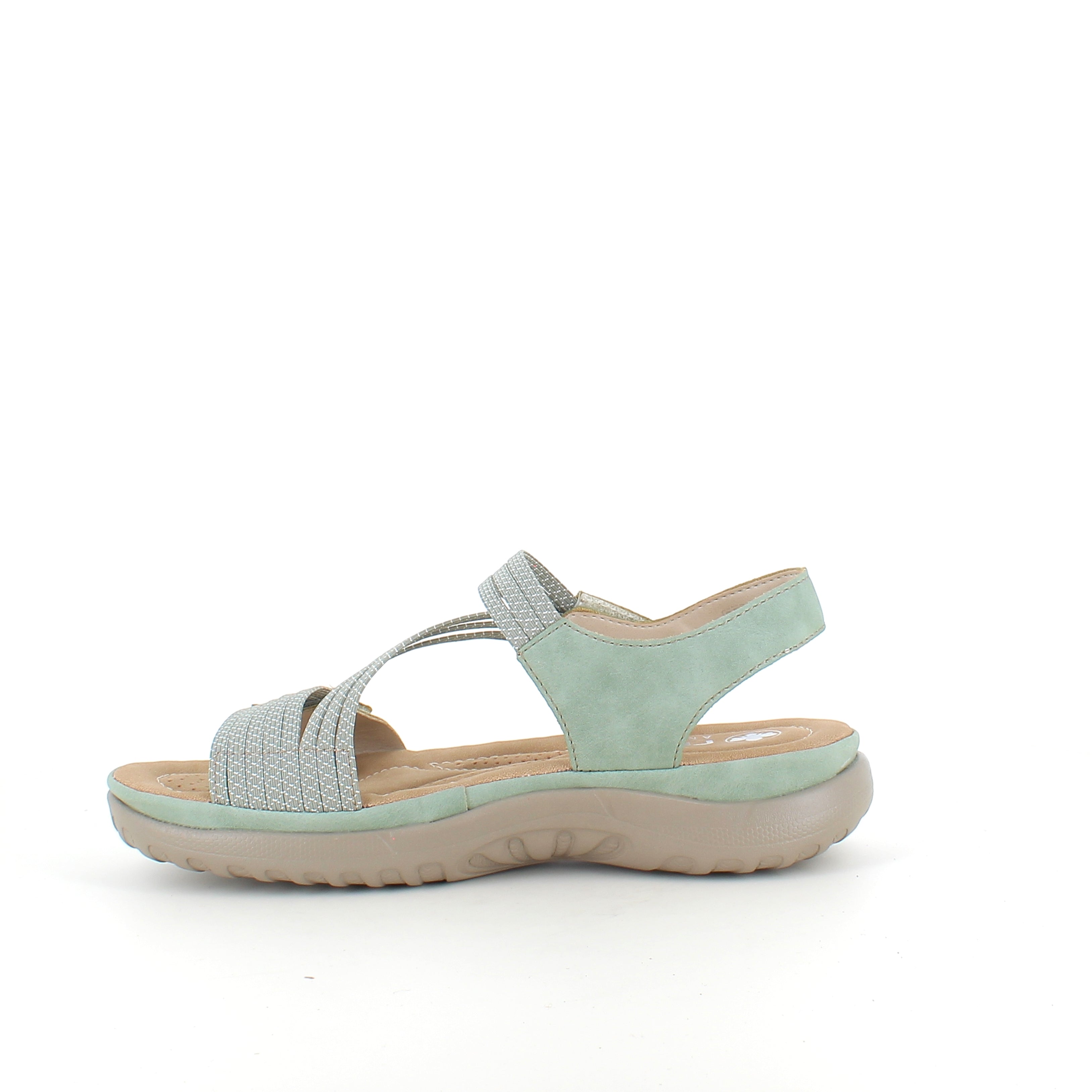 Rieker sandal i grøn til dame – let komfort med blød indersål & fleksible remme