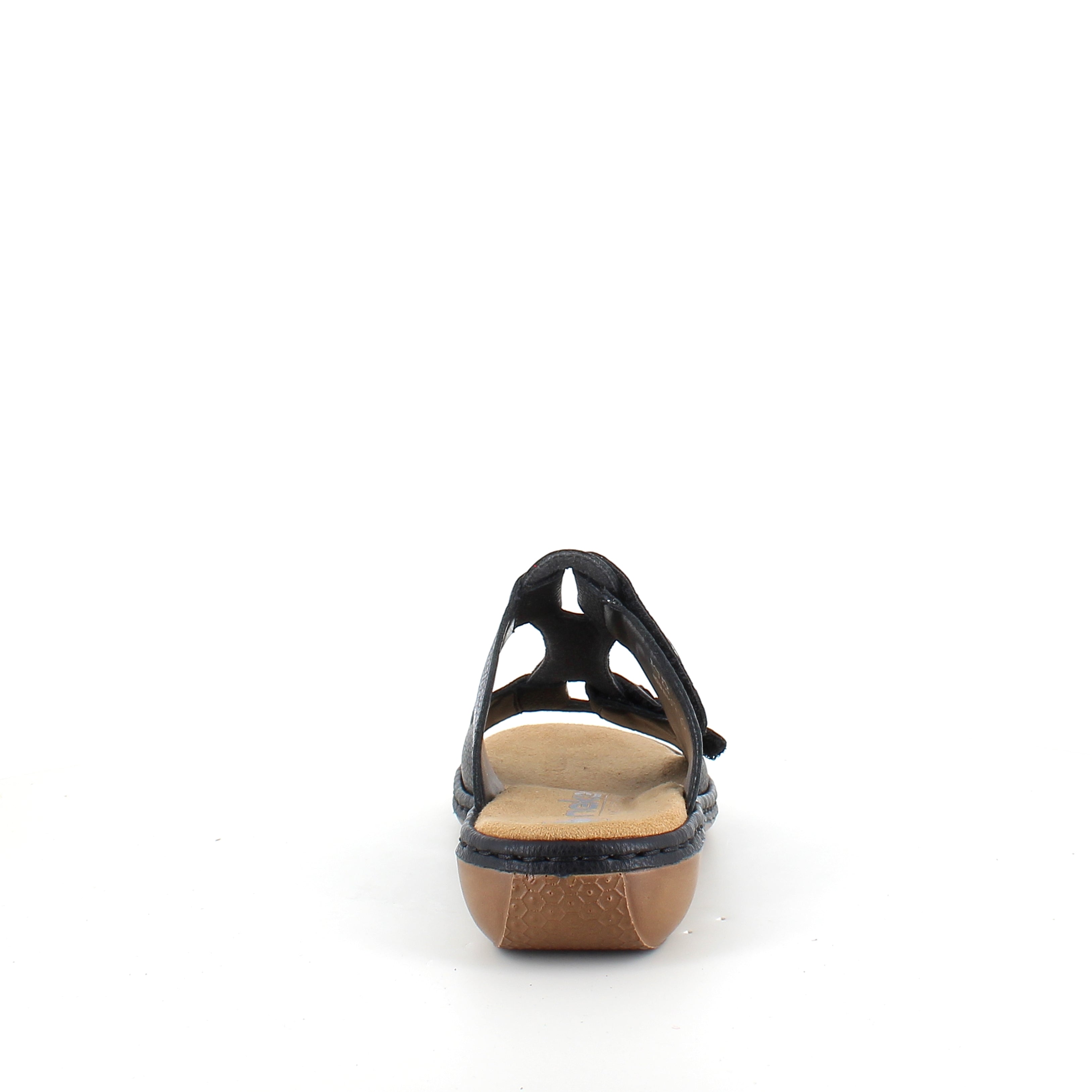Rieker sandal i sort til dame – elegant slip on med blød Antistress komfort