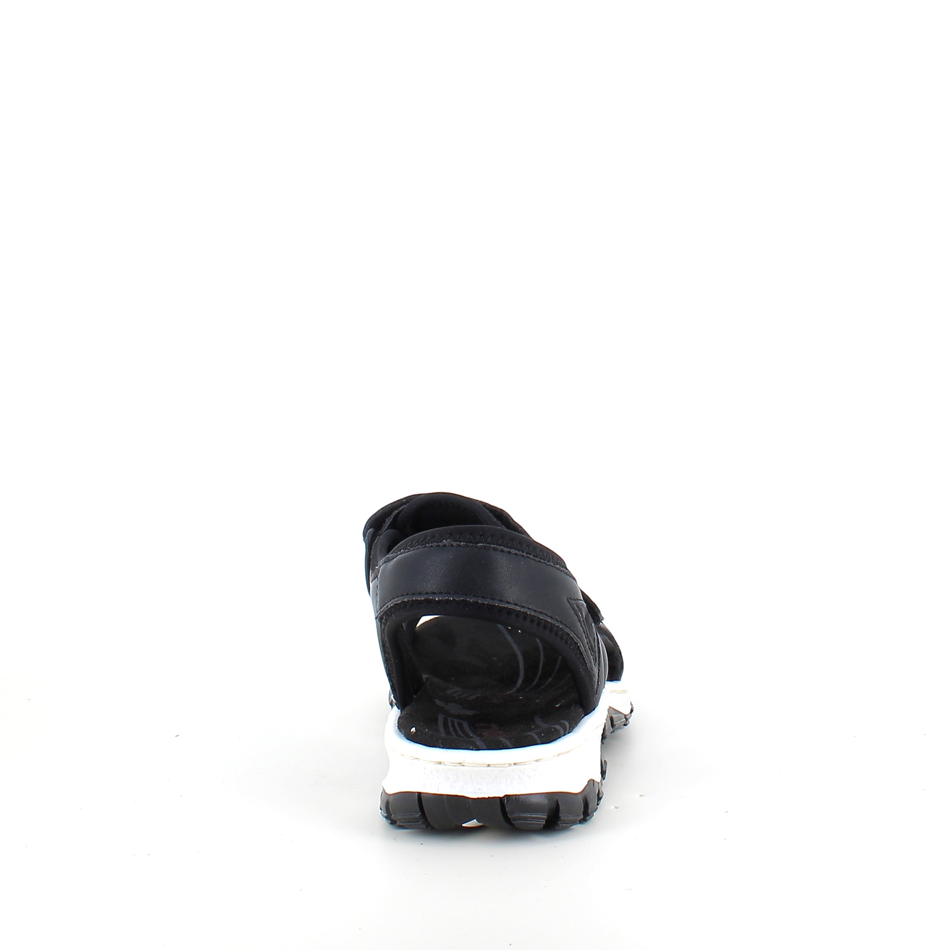 Rieker sandal i sort – stødabsorberende sandal med velcro