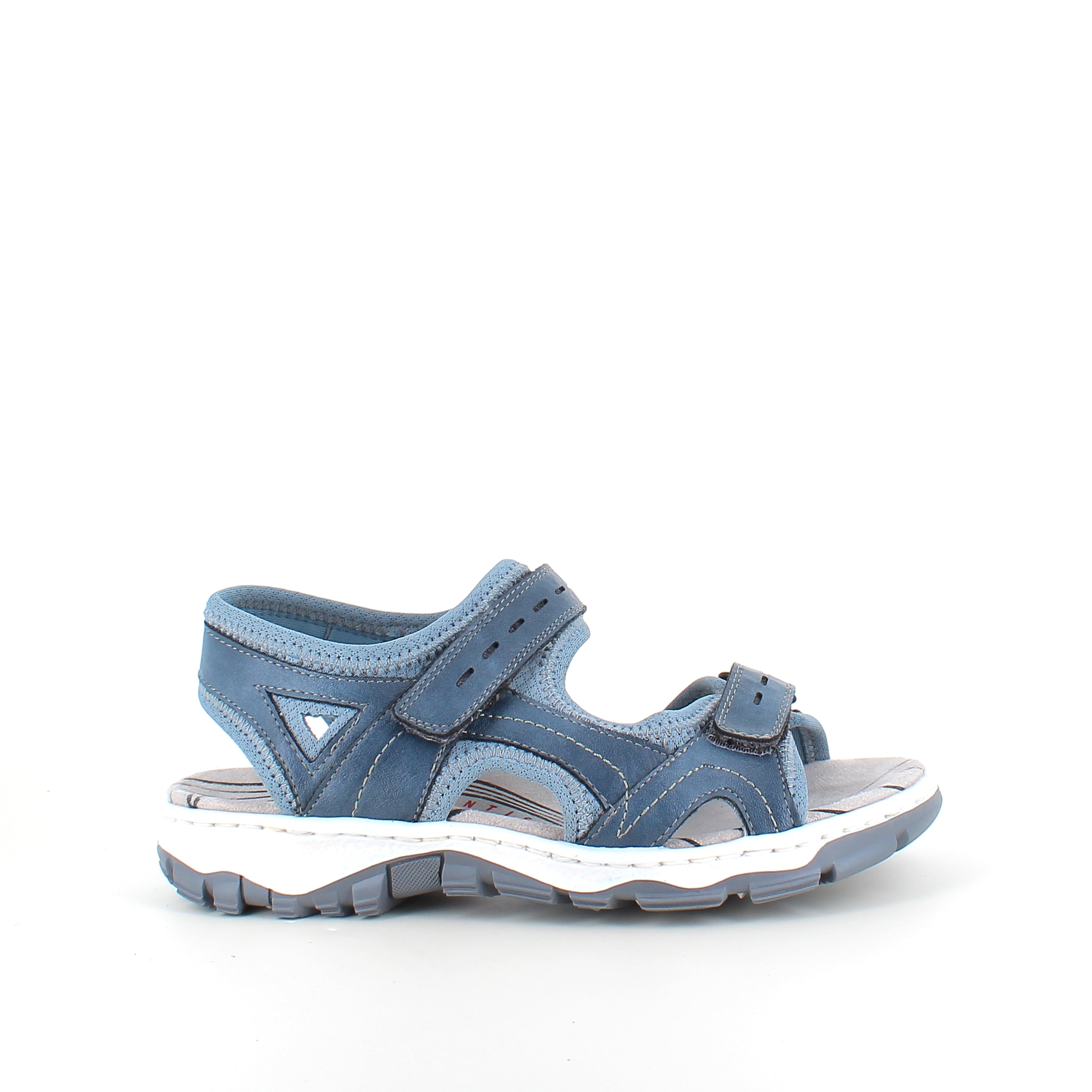 Rieker sandal i blå – stødabsorberende sandal med velcro