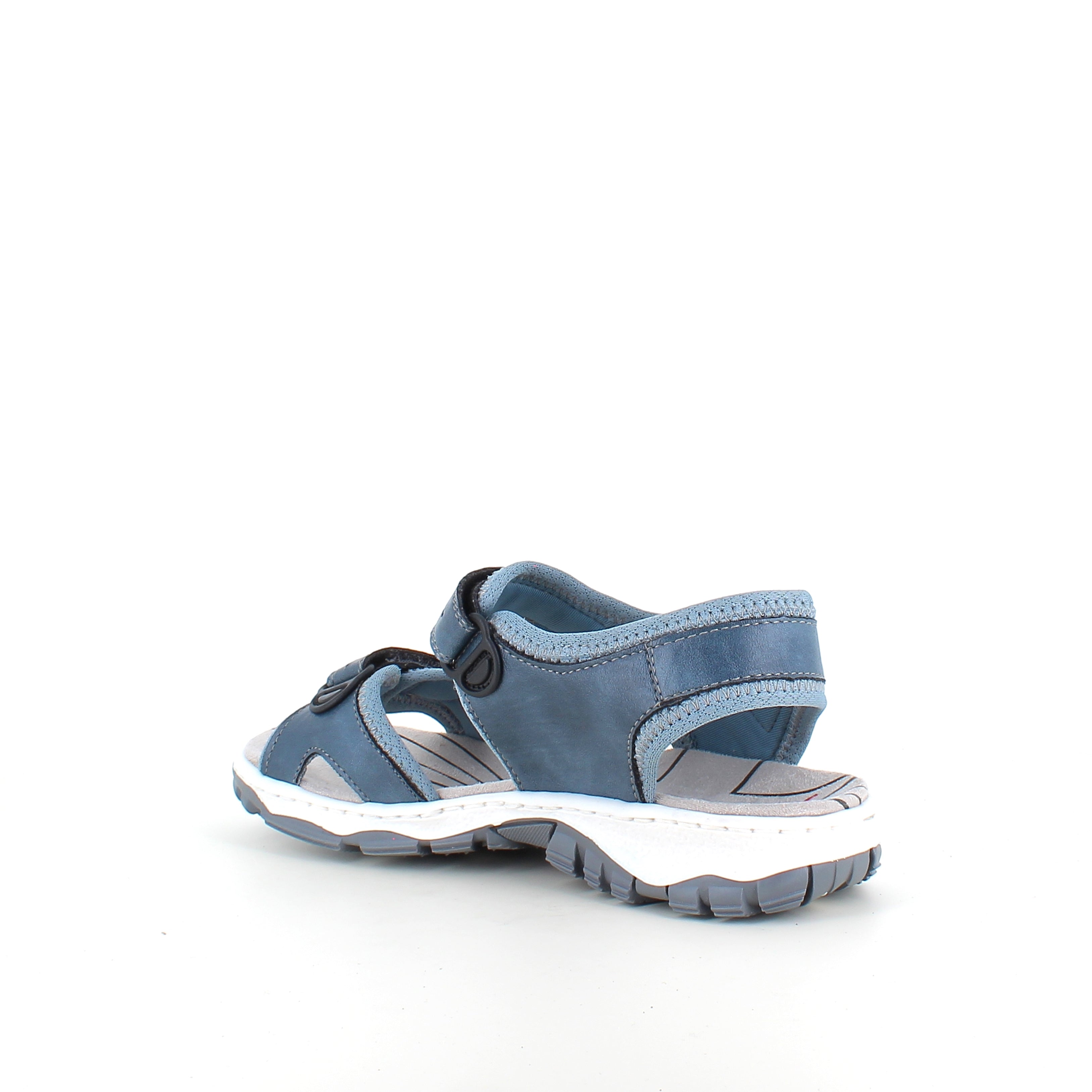 Rieker sandal i blå – stødabsorberende sandal med velcro