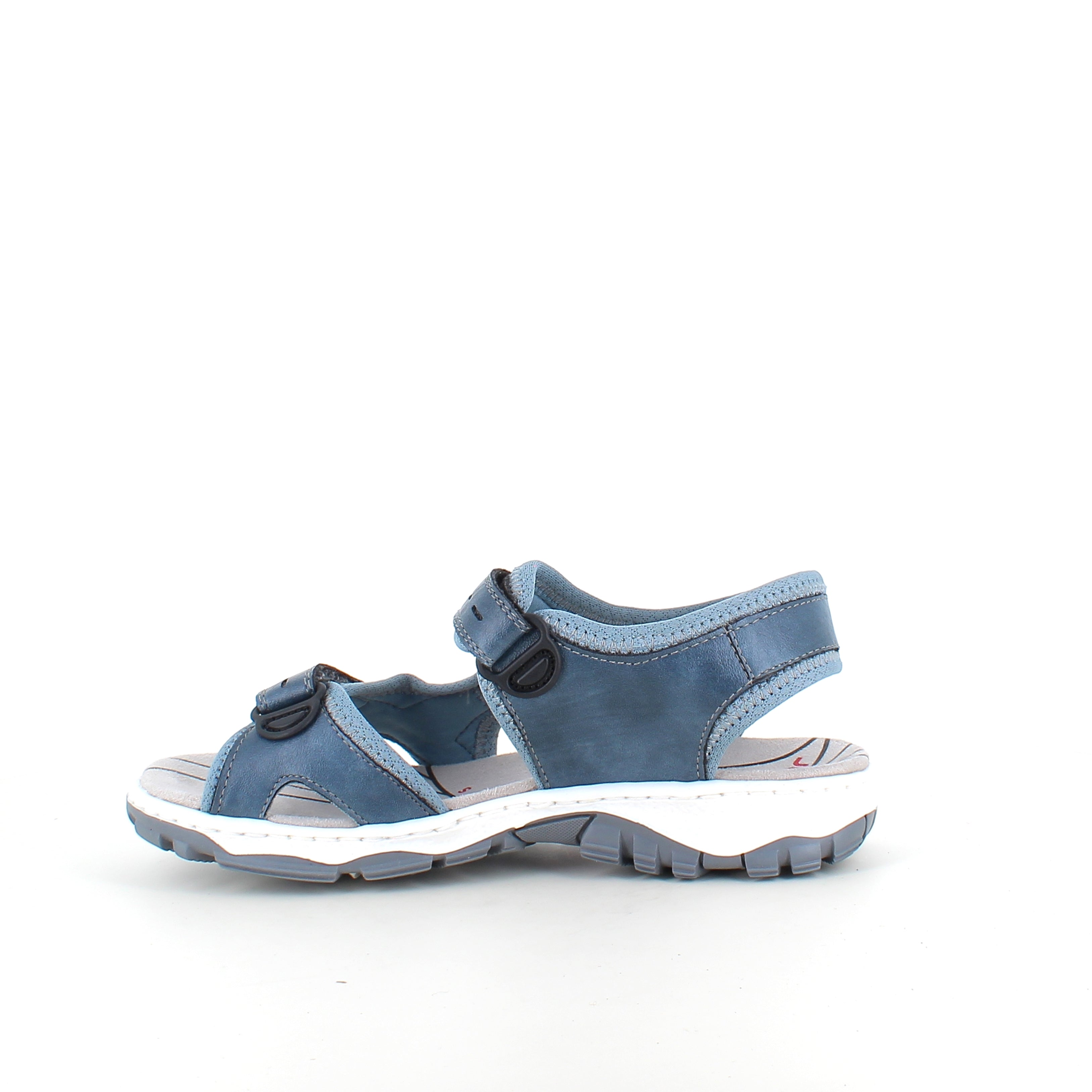 Rieker sandal i blå – stødabsorberende sandal med velcro