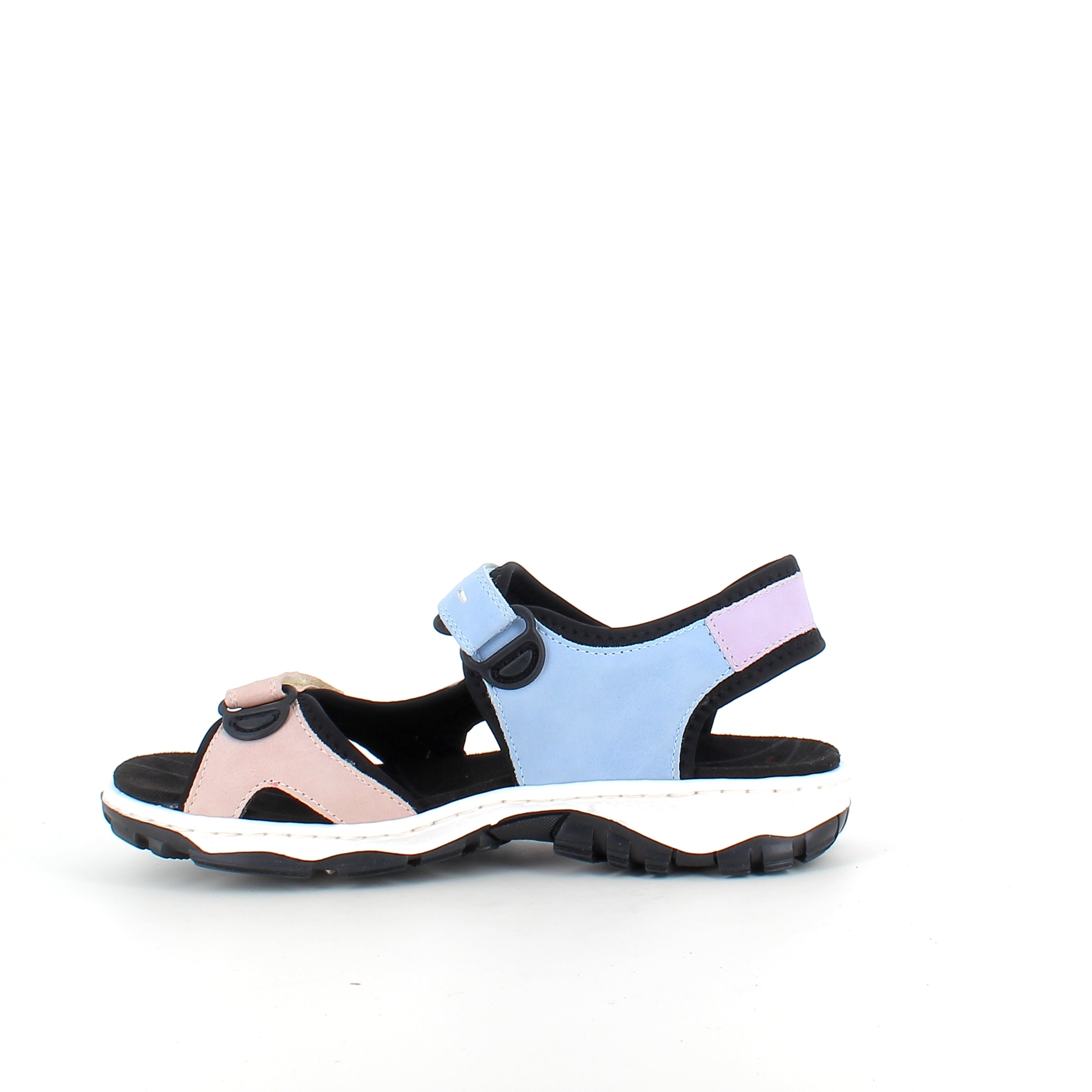 Rieker sandal i multifarvet – stødabsorberende sandal med velcro