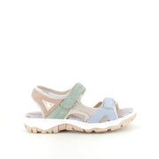 Rieker sandal i multifarvet – stødabsorberende sandal med velcro