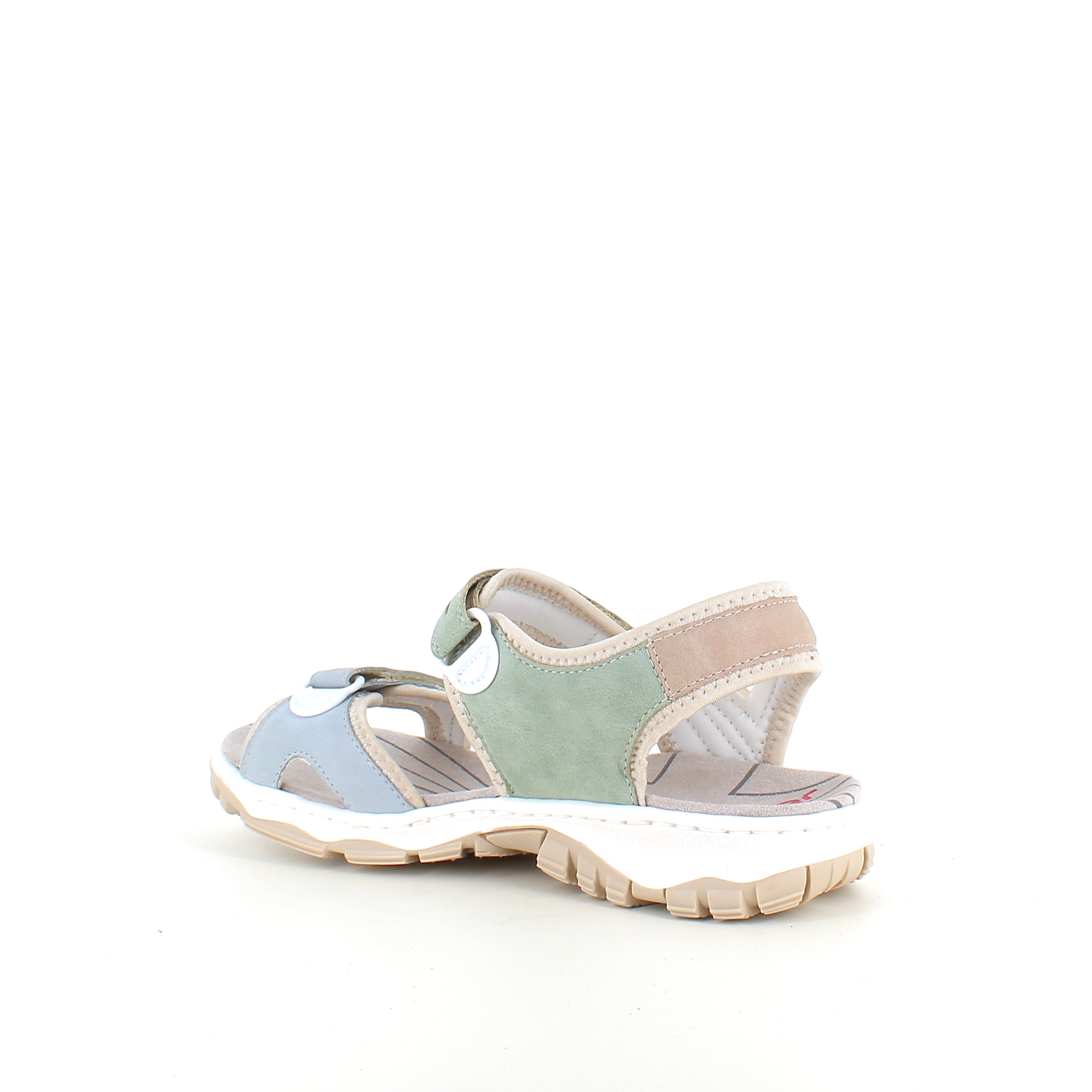 Rieker sandal i multifarvet – stødabsorberende sandal med velcro