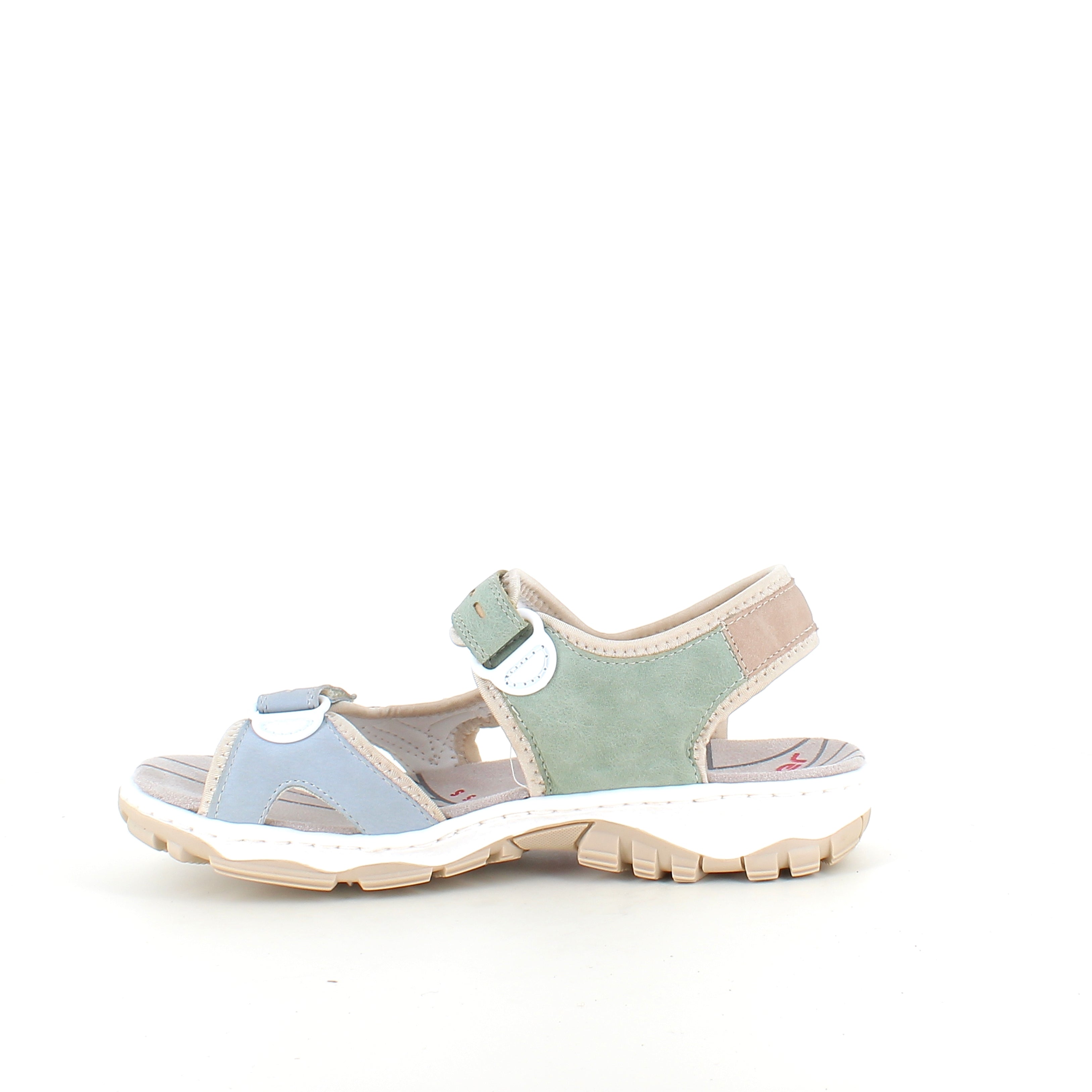 Rieker sandal i multifarvet – stødabsorberende sandal med velcro