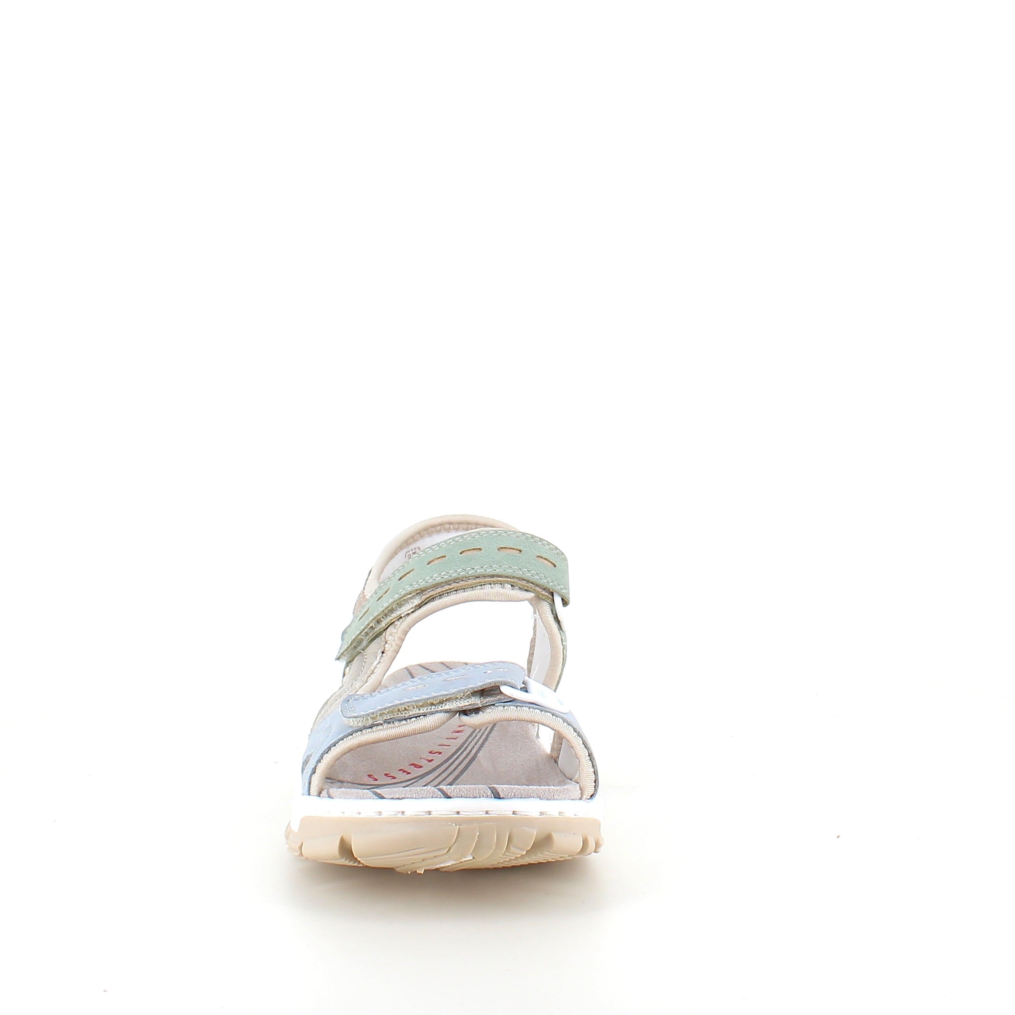 Rieker sandal i multifarvet – stødabsorberende sandal med velcro
