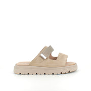Beige sandal med justerbar rem & blød komfort