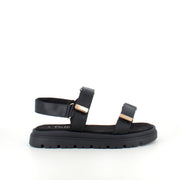 Sort sandal med justerbare remme & komfortabel sål