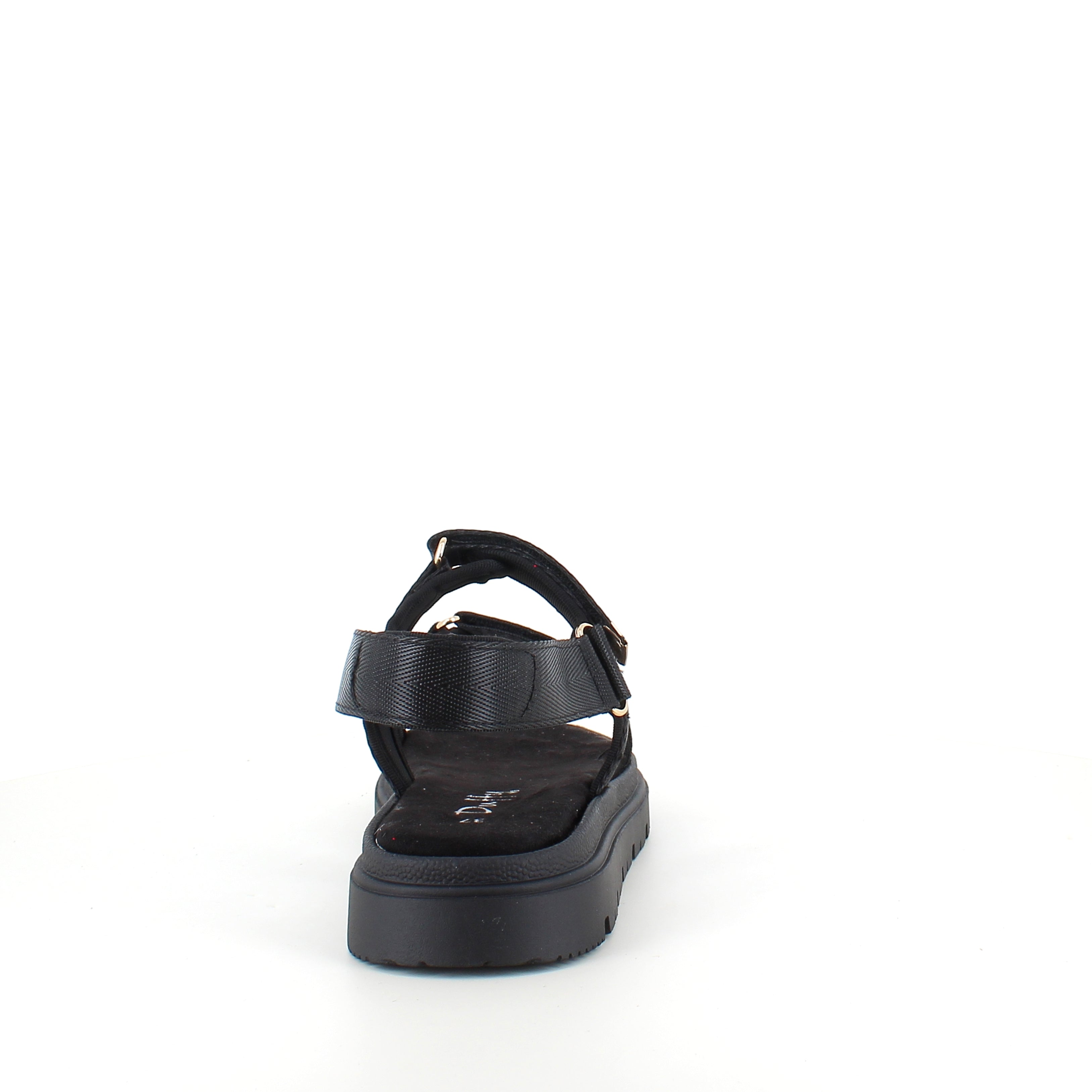Sort sandal med justerbare remme & komfortabel sål