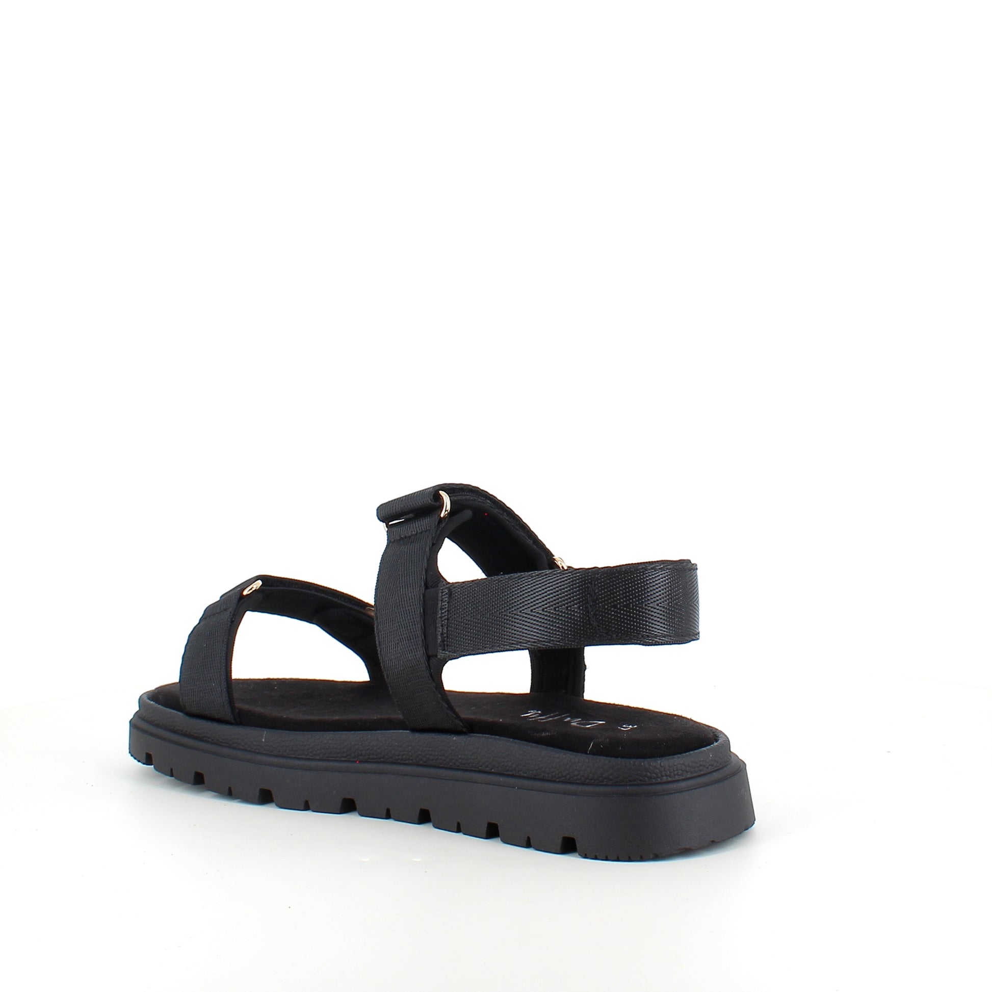 Sort sandal med justerbare remme & komfortabel sål