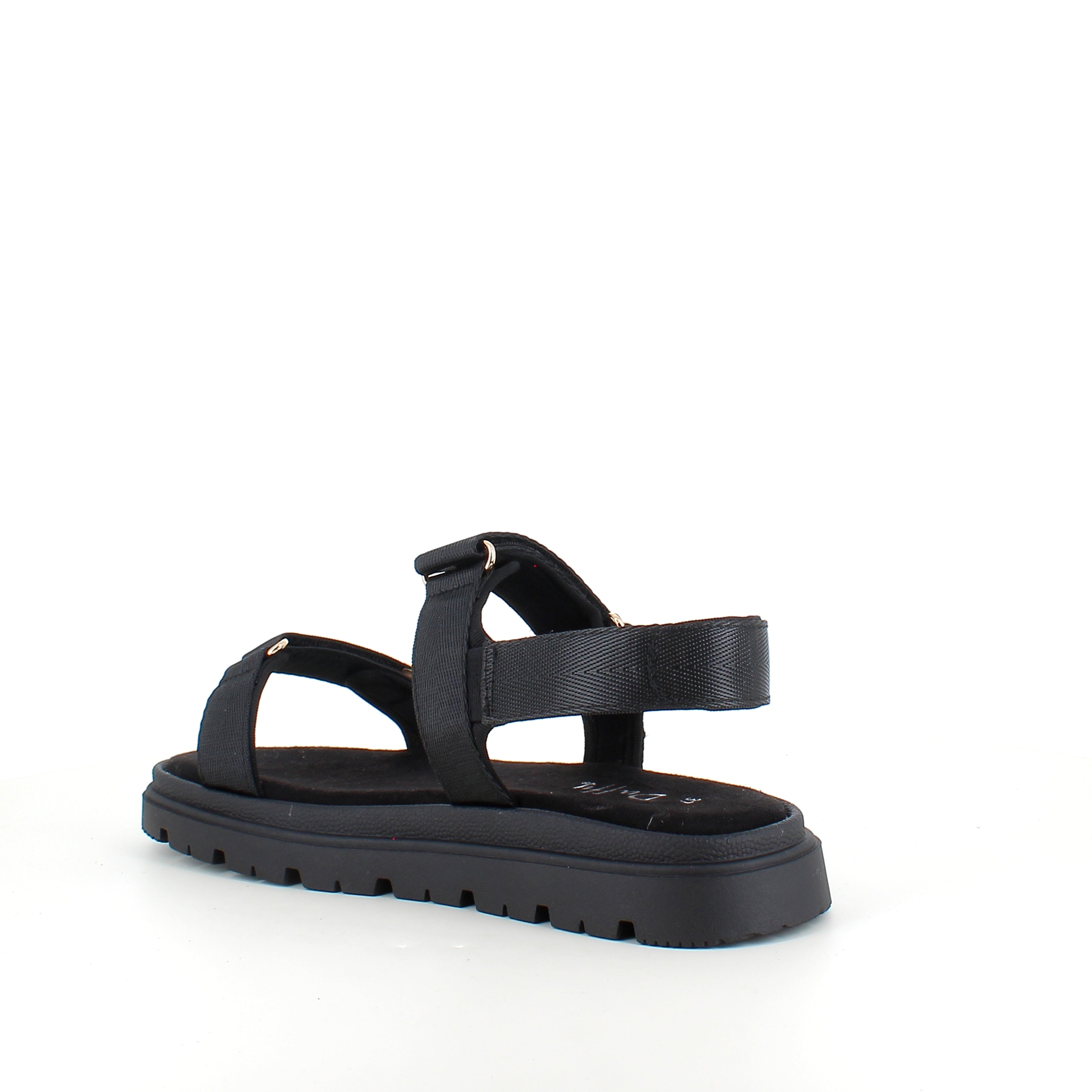 Sort sandal med justerbare remme & komfortabel sål