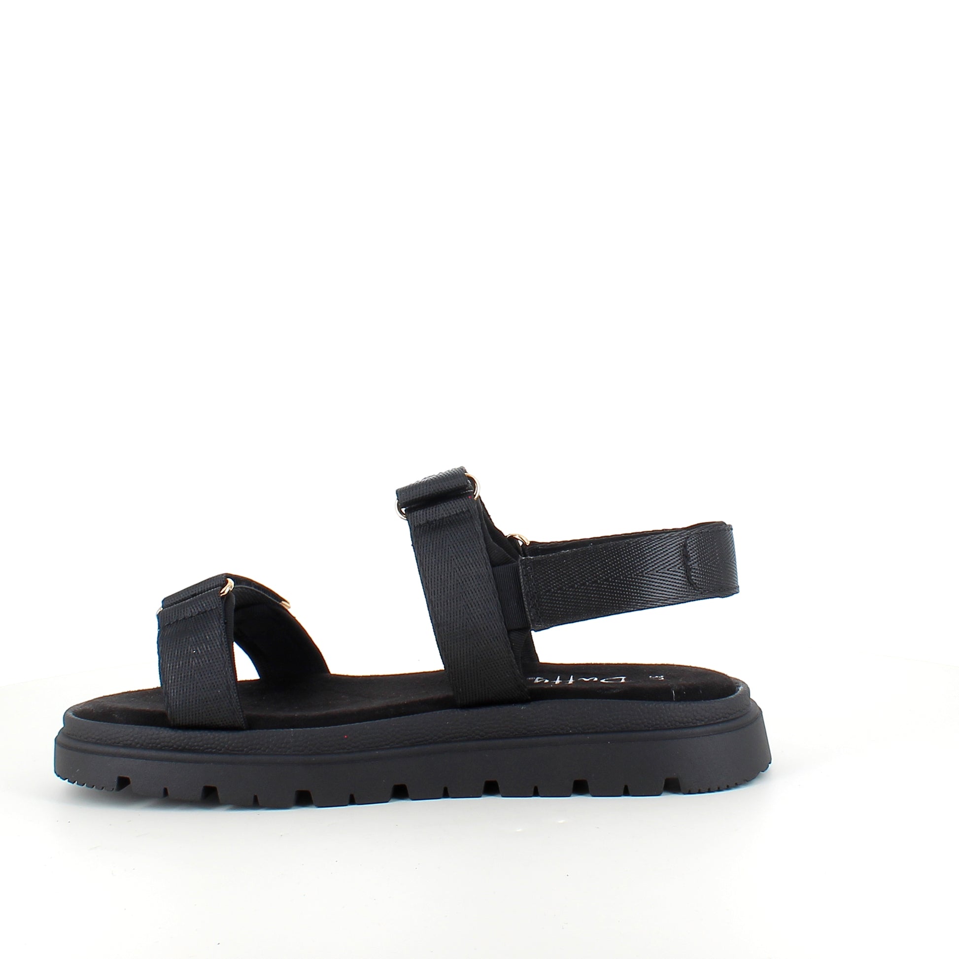 Sort sandal med justerbare remme & komfortabel sål
