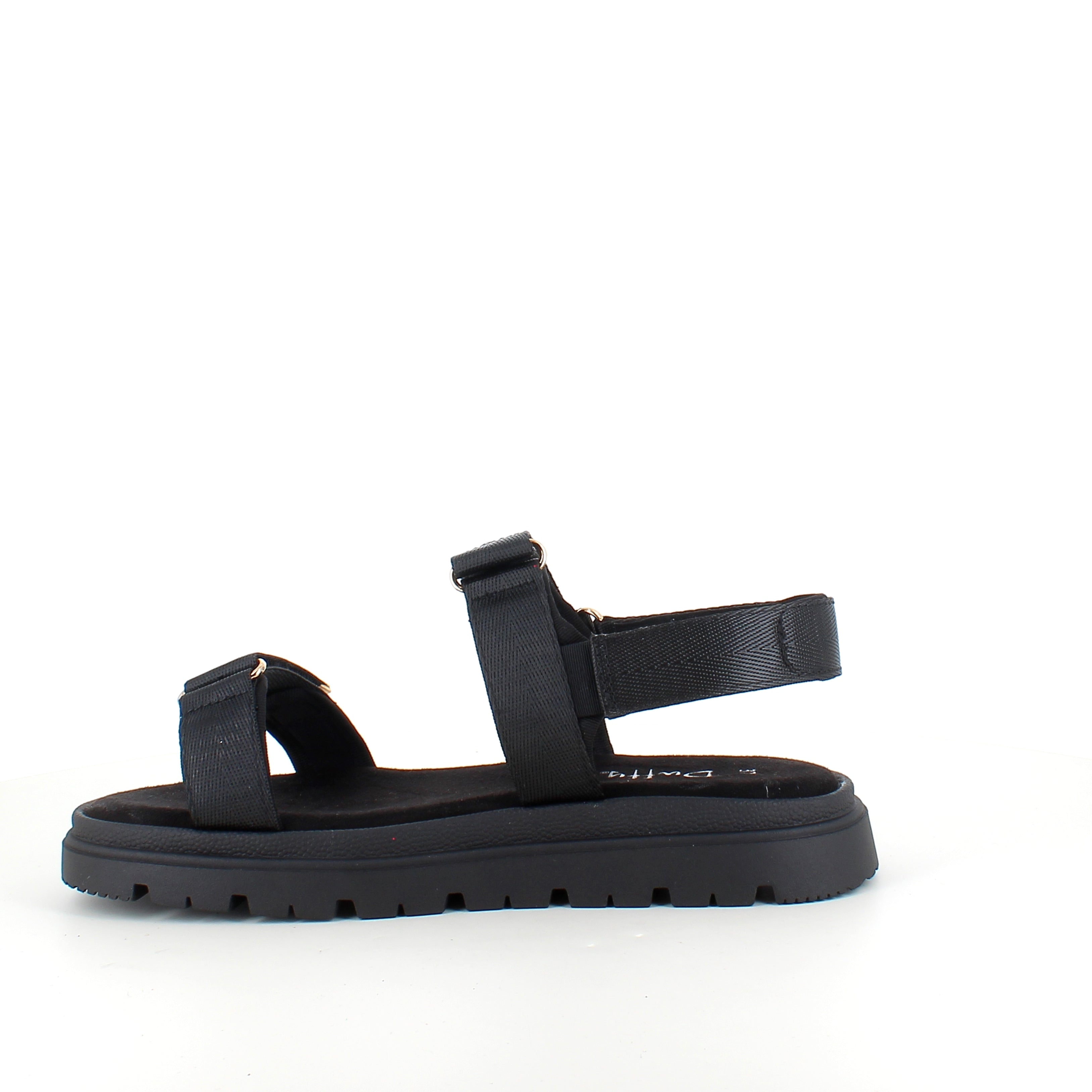 Sort sandal med justerbare remme & komfortabel sål