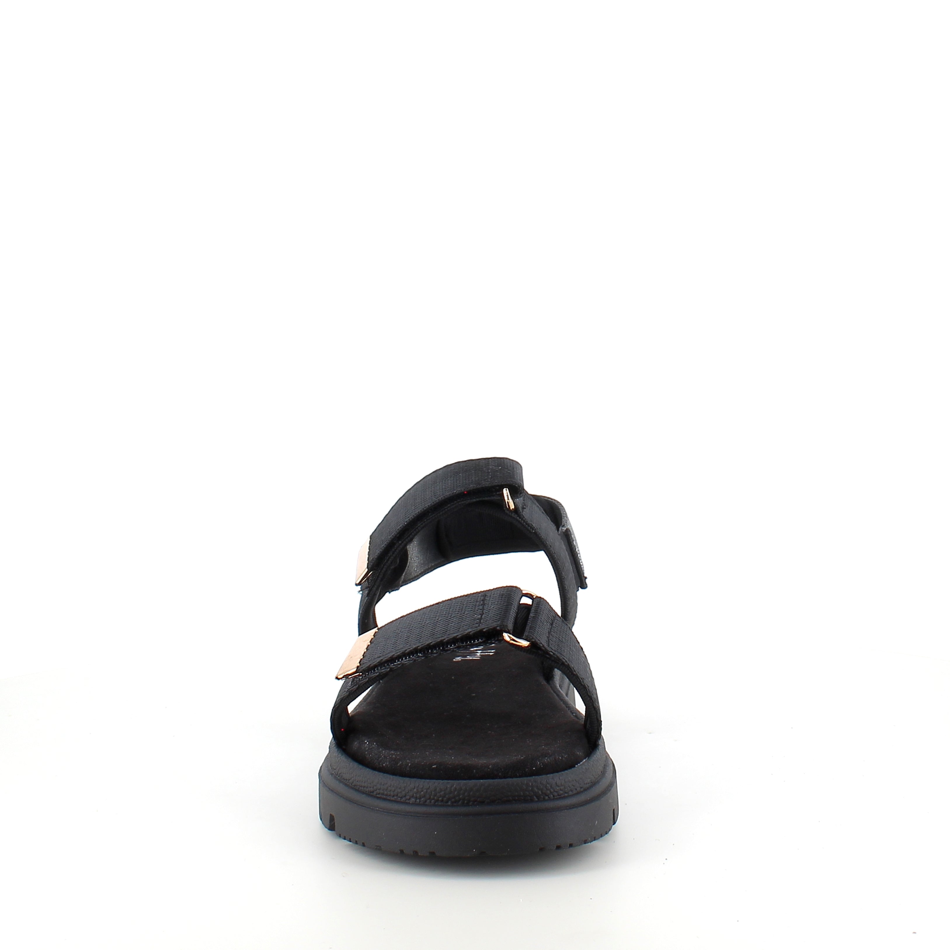 Sort sandal med justerbare remme & komfortabel sål