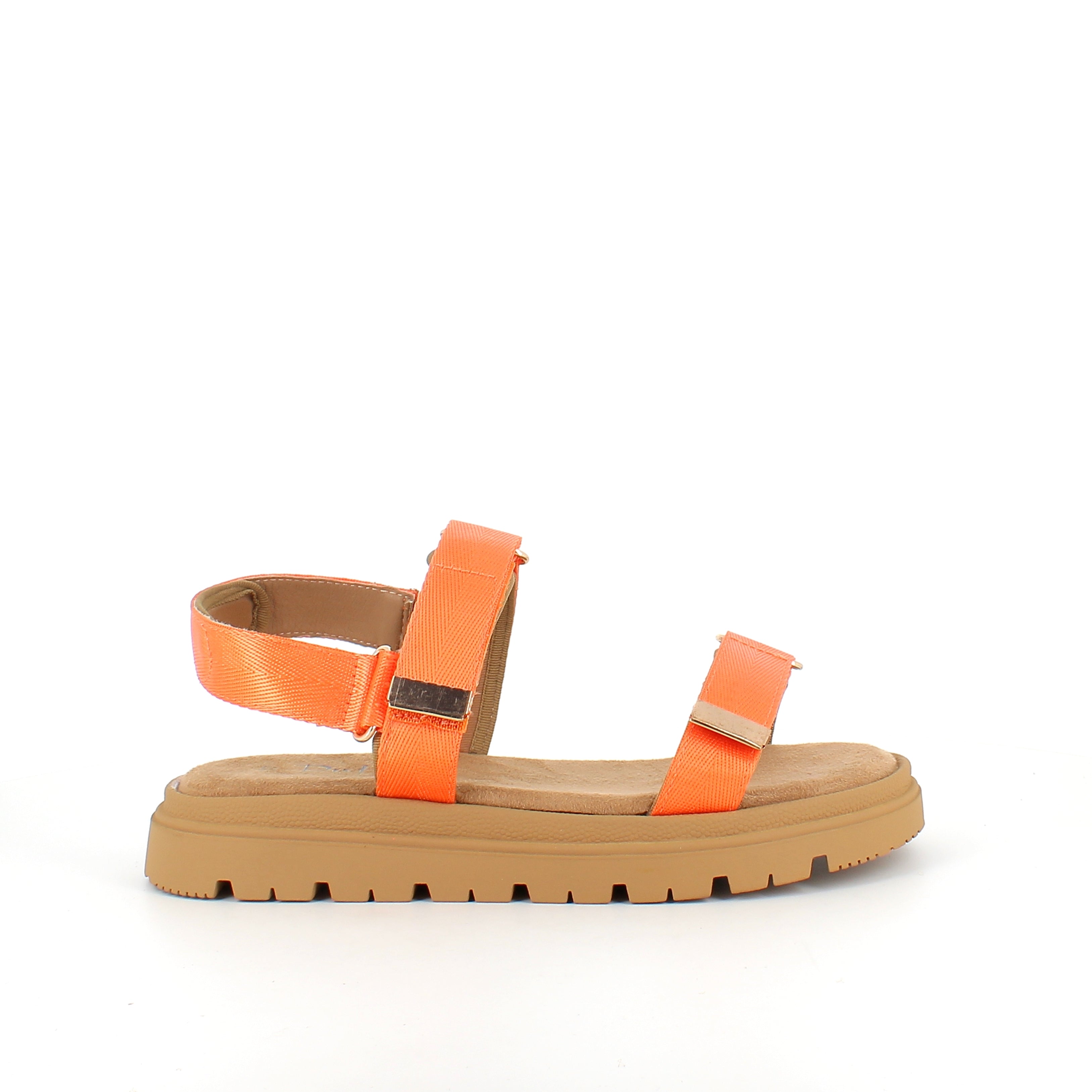 Orange sandal med justerbare remme & komfortabel sål